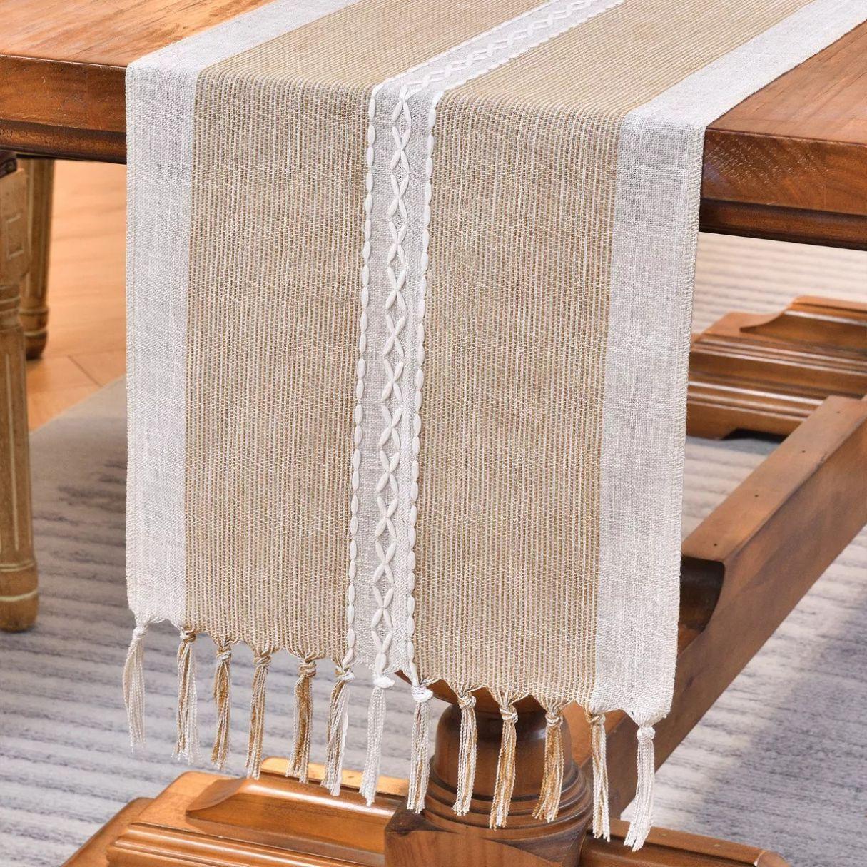 Camino De Mesa Lino Y Algodon Mantel Crochet 183x33 Cm Az-6