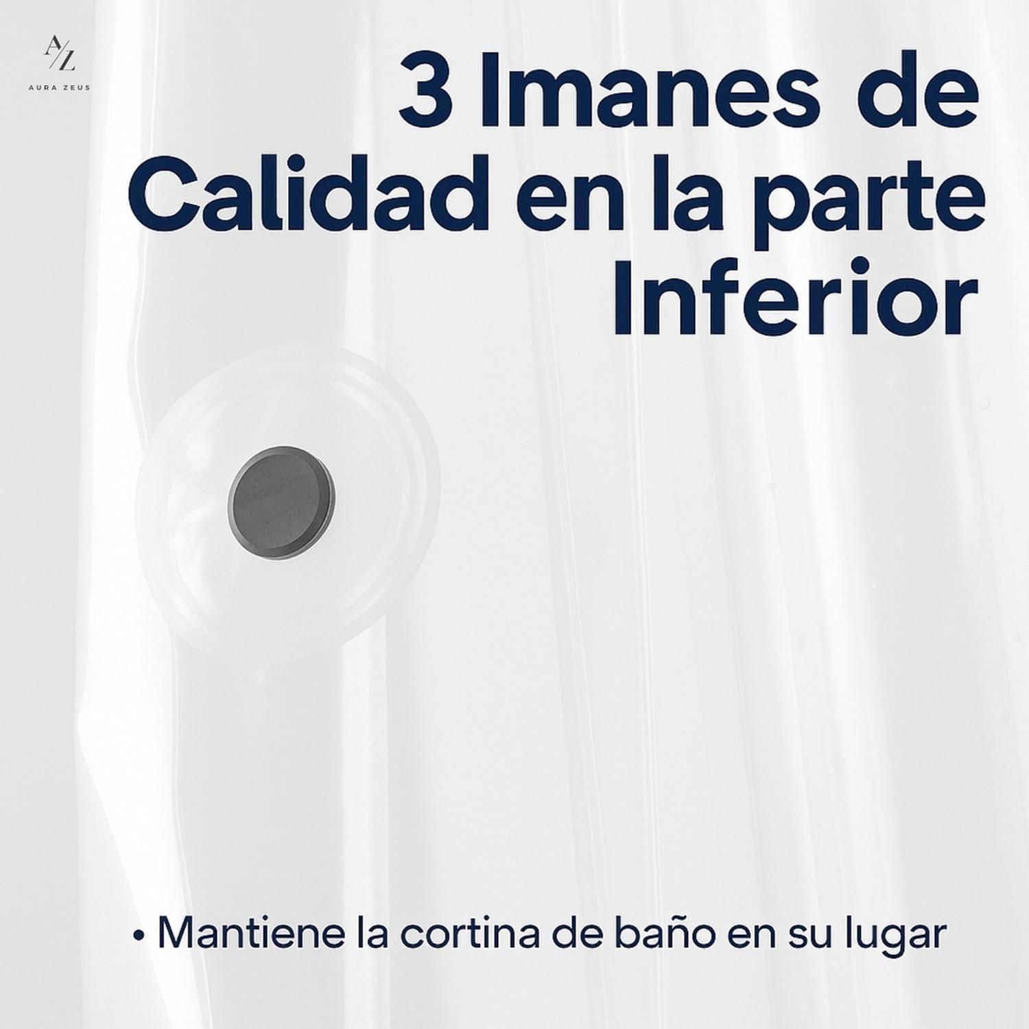 Cortina De Baño Tela + Forro + 12 Ganchos 180 X 180 Juego Az-4