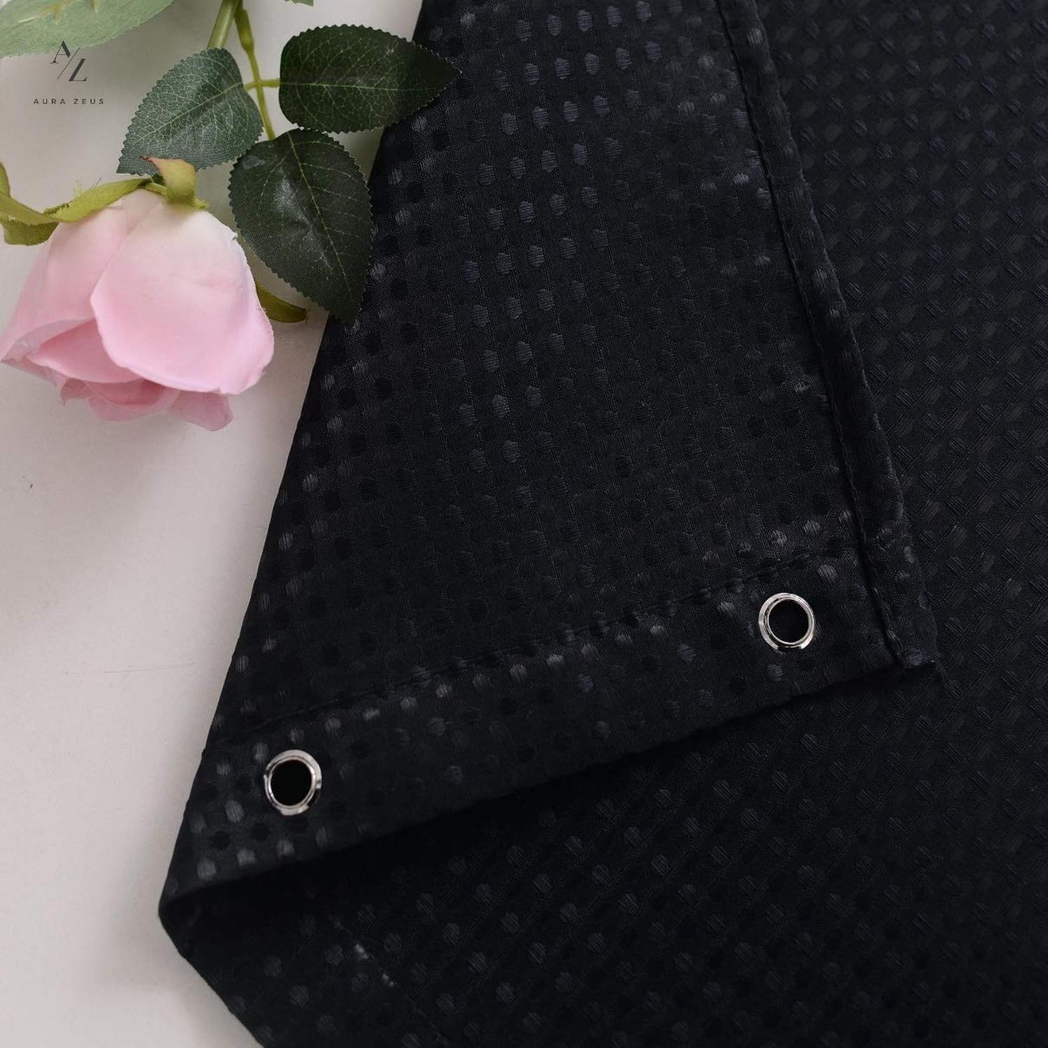 Cortina De Baño Tela + Forro + 12 Ganchos 180 X 180 Juego Az-6