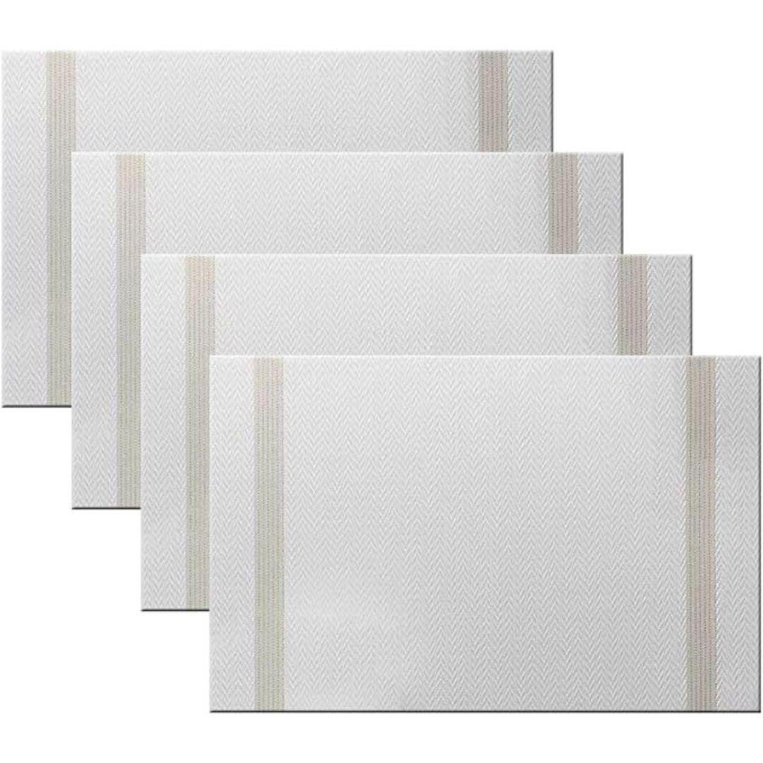 Set De 4 Individuales Para Mesa Mantel Impermeables Elegante-0