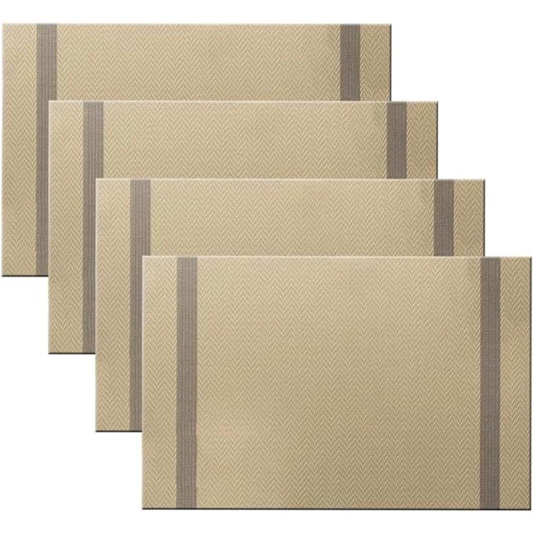 Set De 4 Individuales Para Mesa Mantel Impermeables Elegante-0
