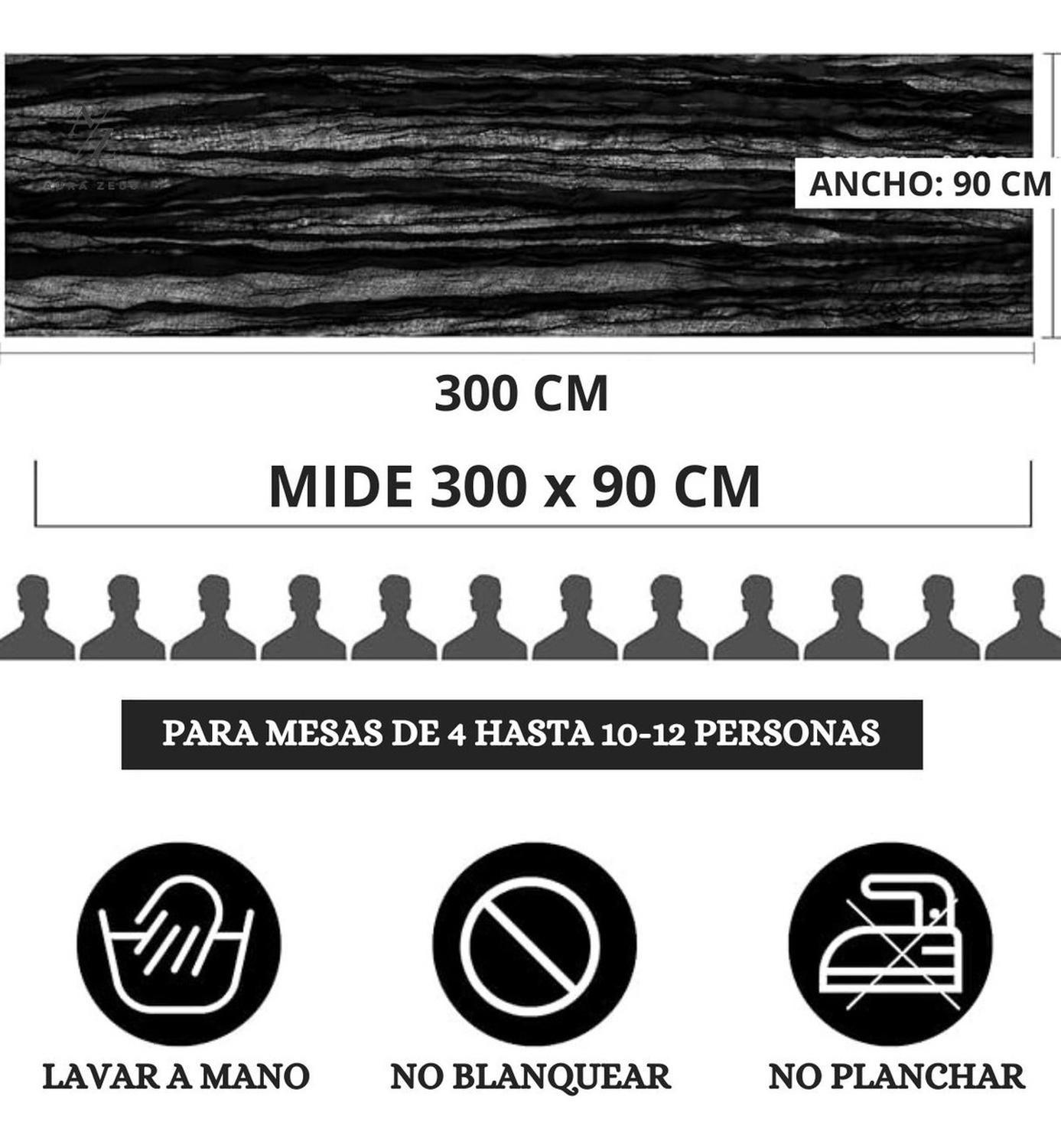 Camino De Mesas Gasa Rectangular Mantel Centro 300x90cm-2
