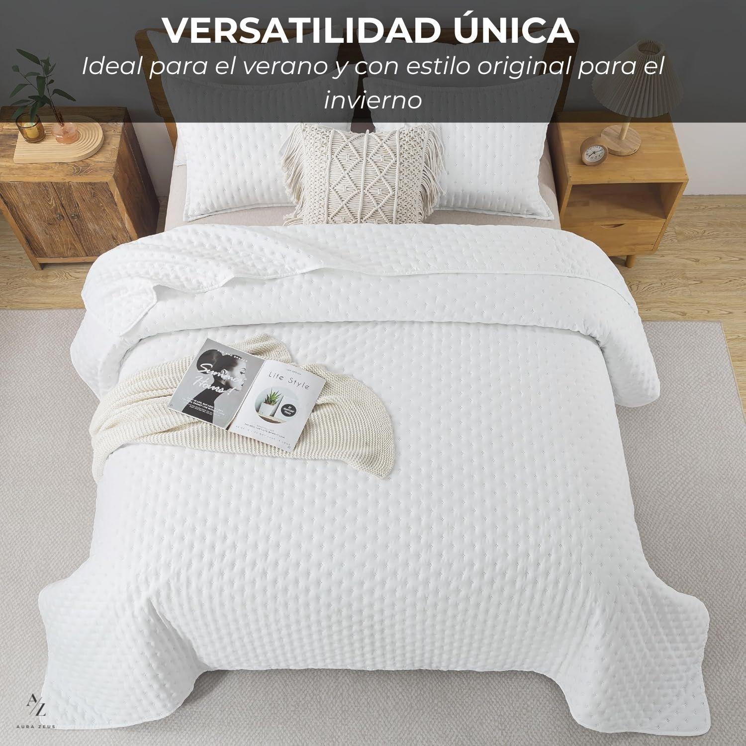 Cubrecama Quilt + Fundas De Almohada Cobertores Acolchado King Aura Zeus-3