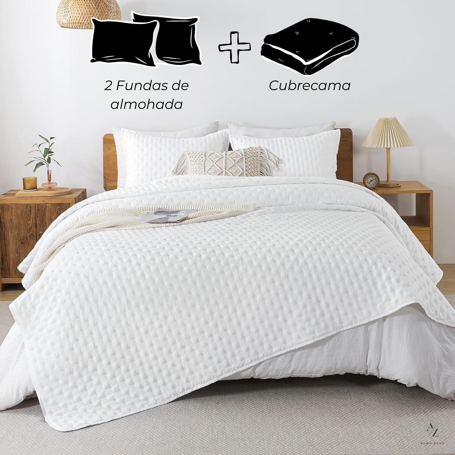 Cubrecama Quilt + Fundas De Almohada Cobertores Acolchado King Casa Nerola-1
