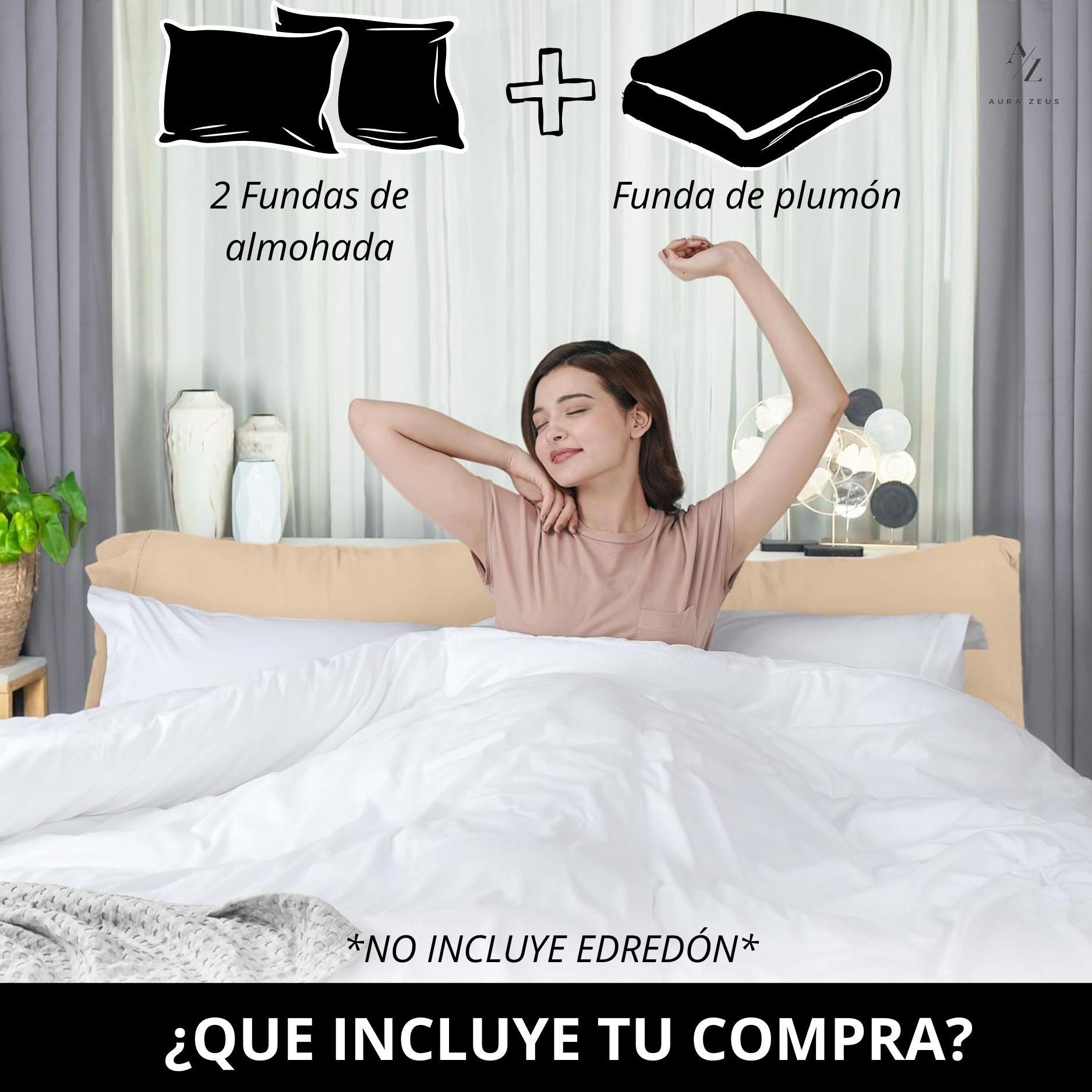 Funda Cubre Plumon Duvet Edredon 1800 Hilos Microfibra Sabana King AZ-2