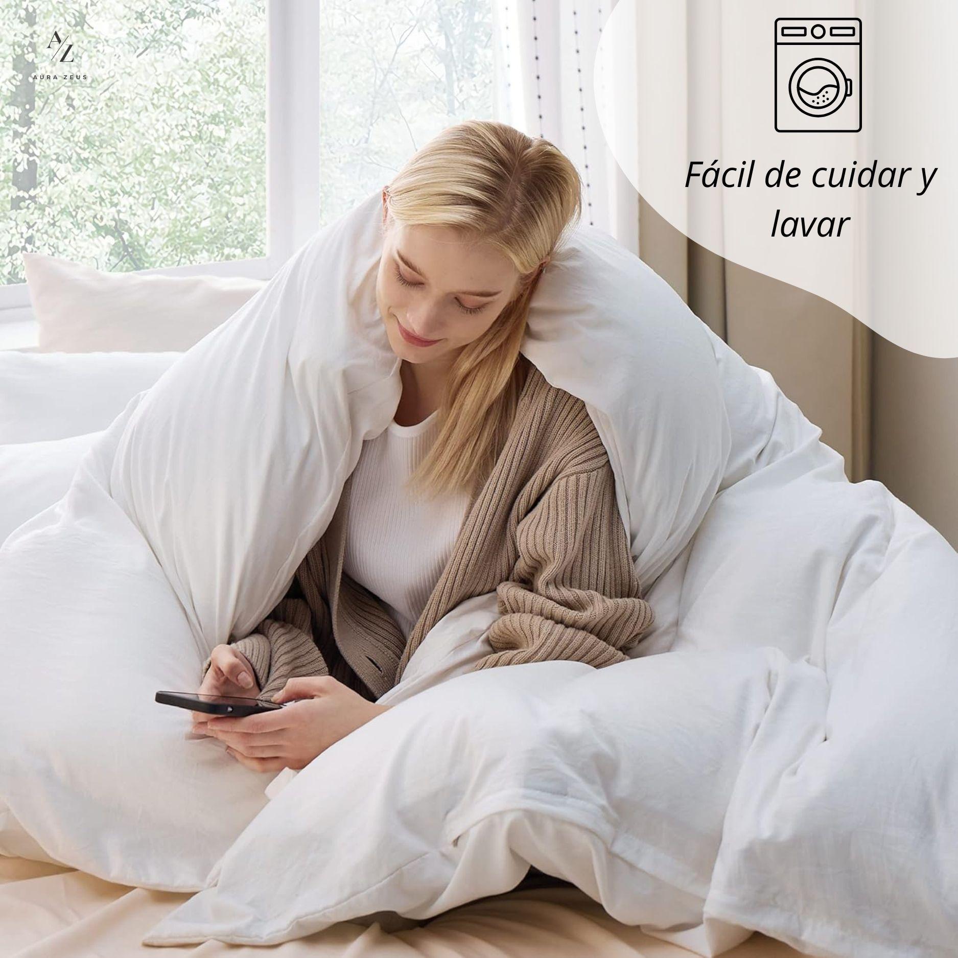 Funda Cubre Plumon Duvet Edredon 1800 Hilos Microfibra Sabana King AZ-4