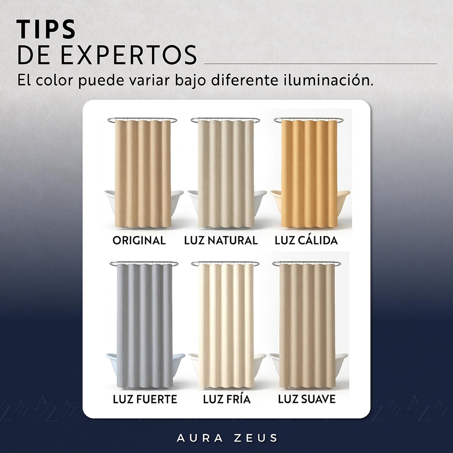 Cortina De Baño Impermeable Tela Ducha +12 Gancho Premium Az-7
