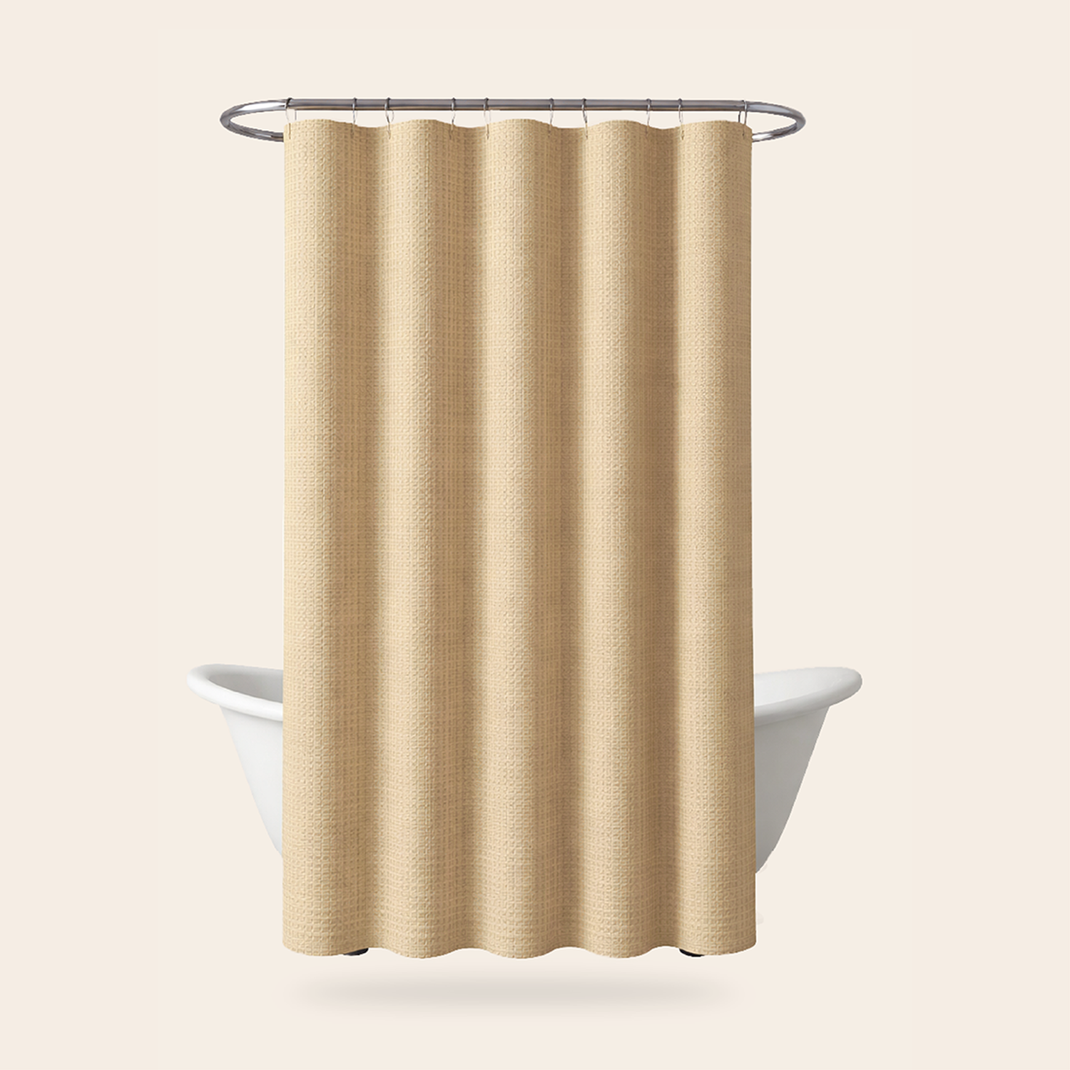 Cortina De Baño Impermeable Tela Ducha +12 Gancho Premium Az-8