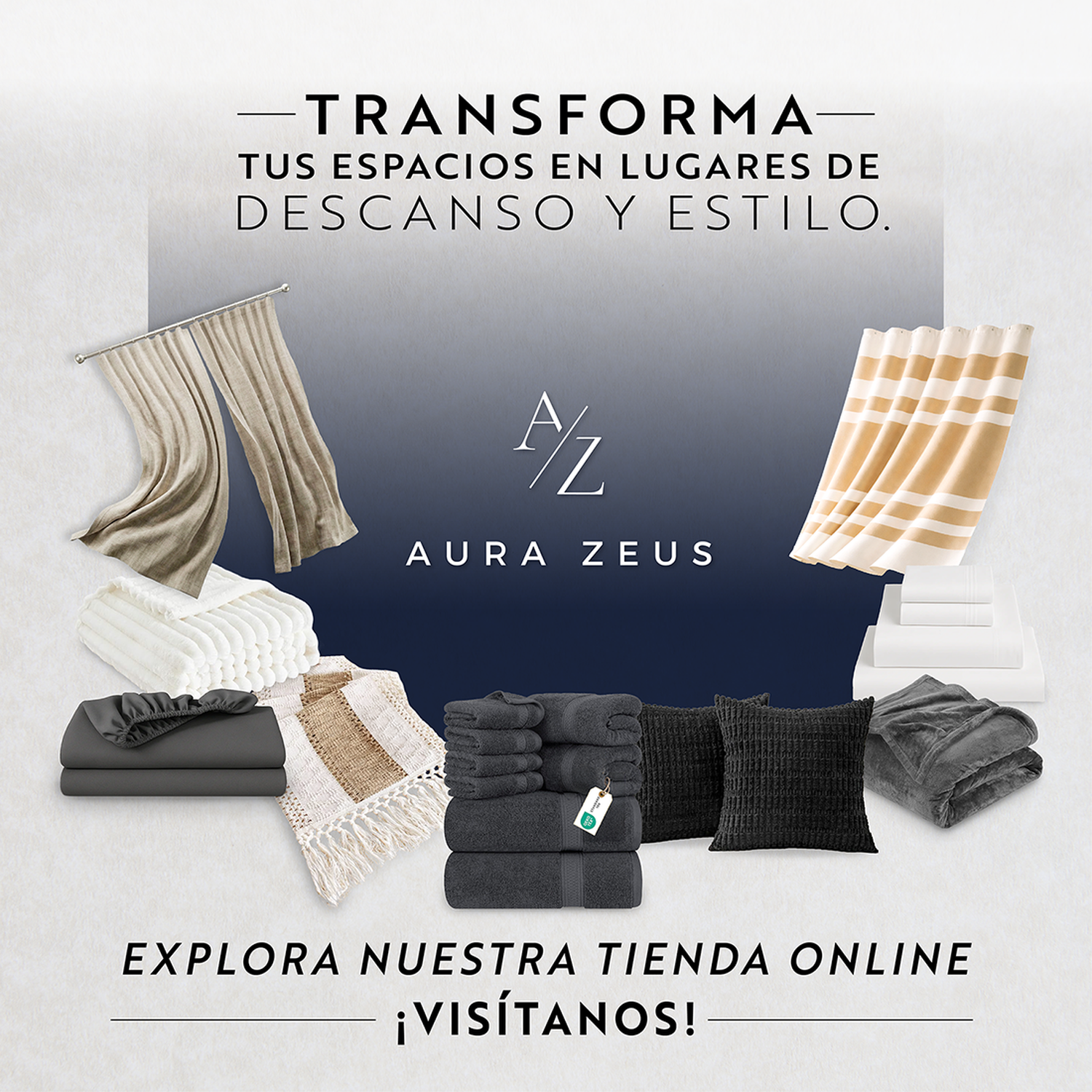 Cortina De Baño Impermeable Tela Ducha +12 Gancho Premium Az-9