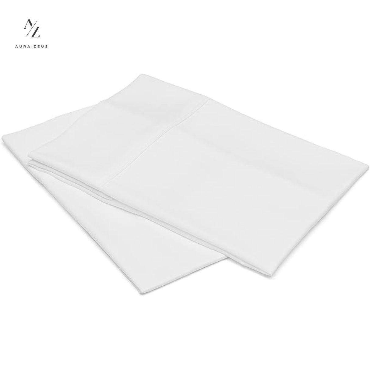 Set De 2 Fundas De Almohada 50x70 Blanca Suave Hilos Aura Zeus Algodón-5