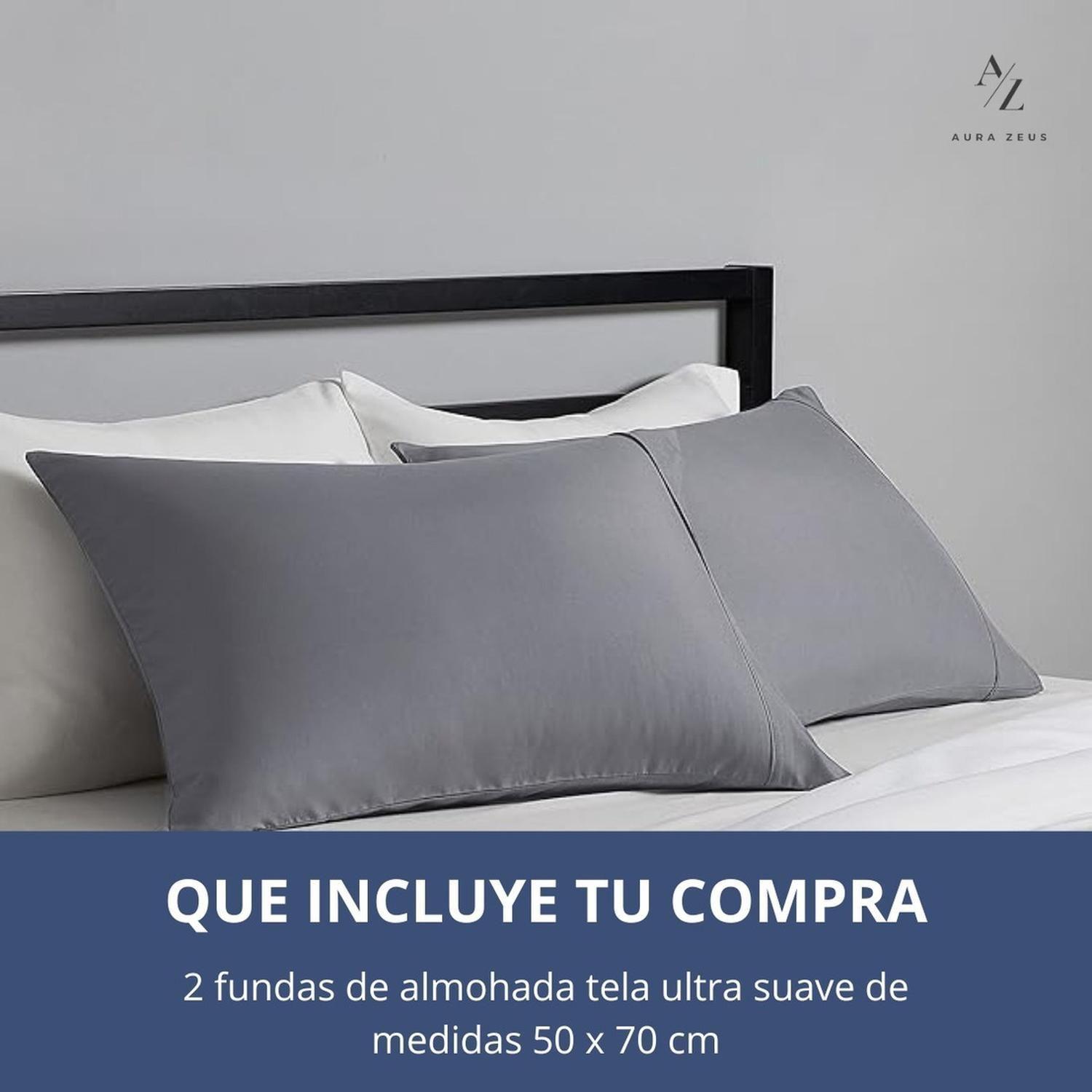 Set 2 Fundas De Almohada 50x70 - 90 Hilos Ropa De Cama Hogar Sabanas Az-2