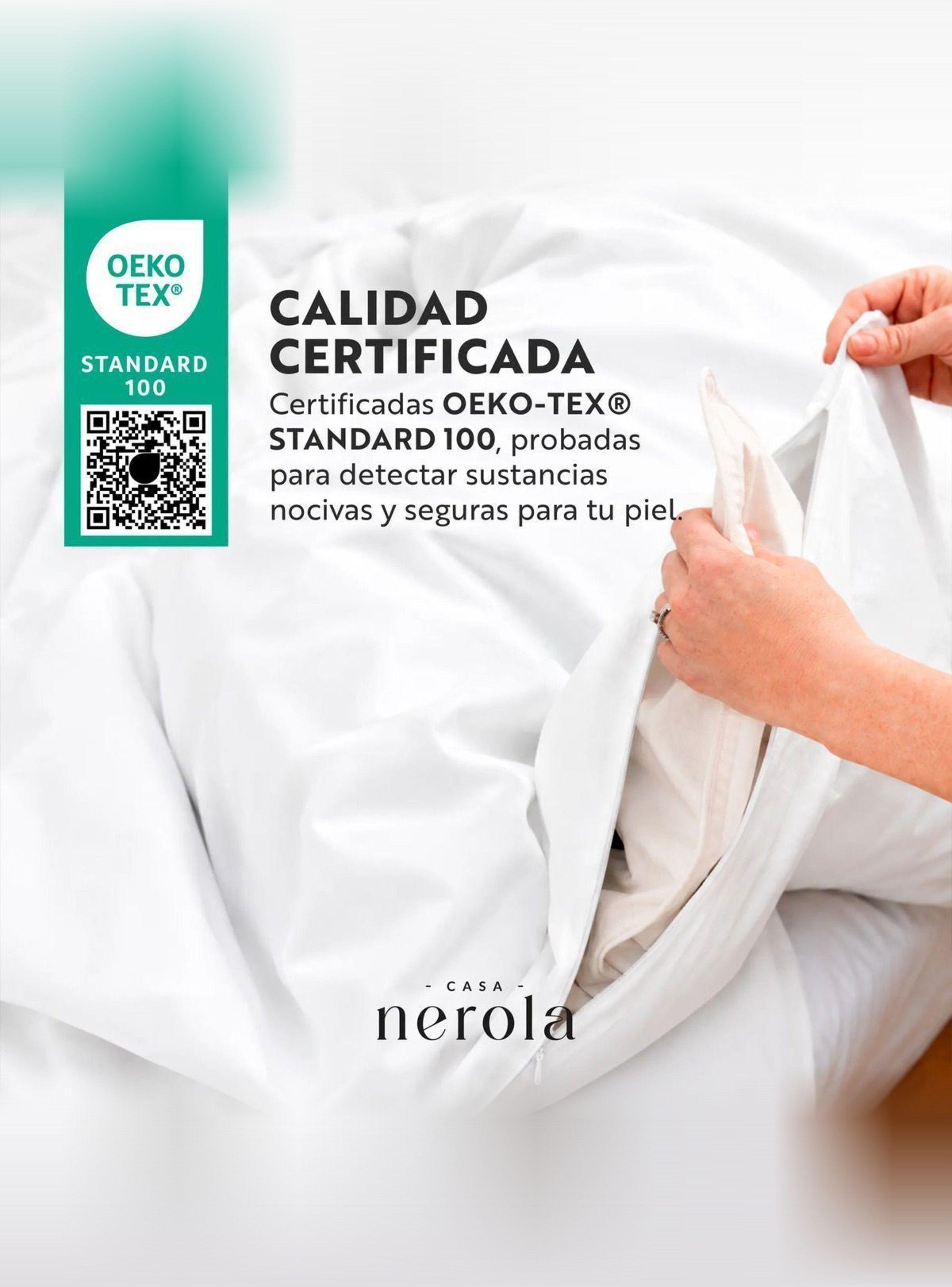 Funda de Plumón + 2 Fundas de Almohada 100% Algodón 200 Hilos 2 Plazas Blanco-3