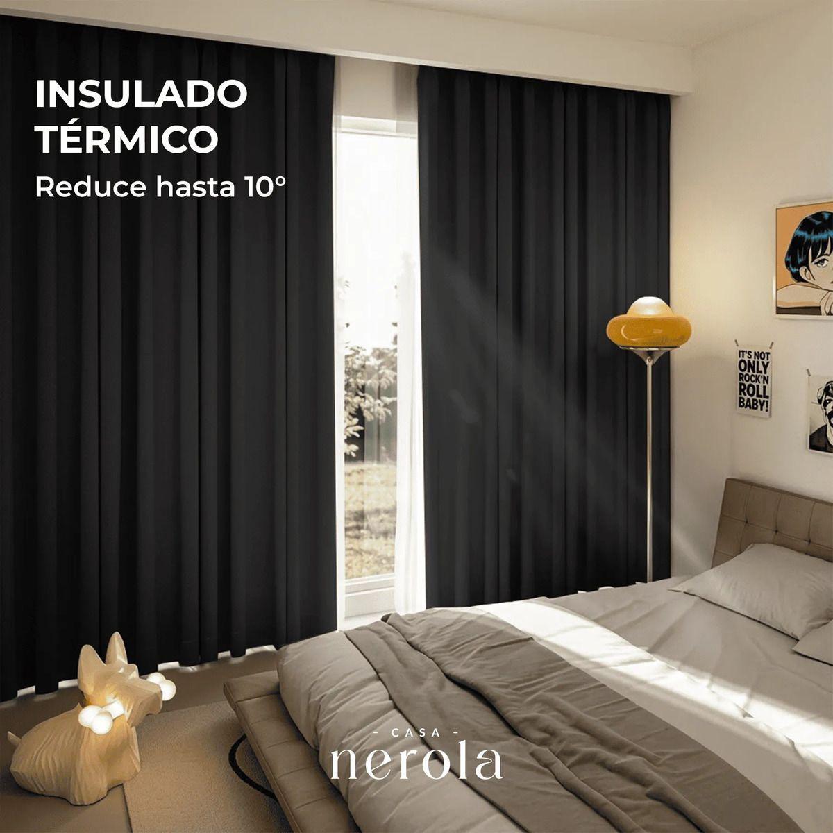 Cortina Blackout De Lino 140x220 Dormitorio Y Salón Beige-3
