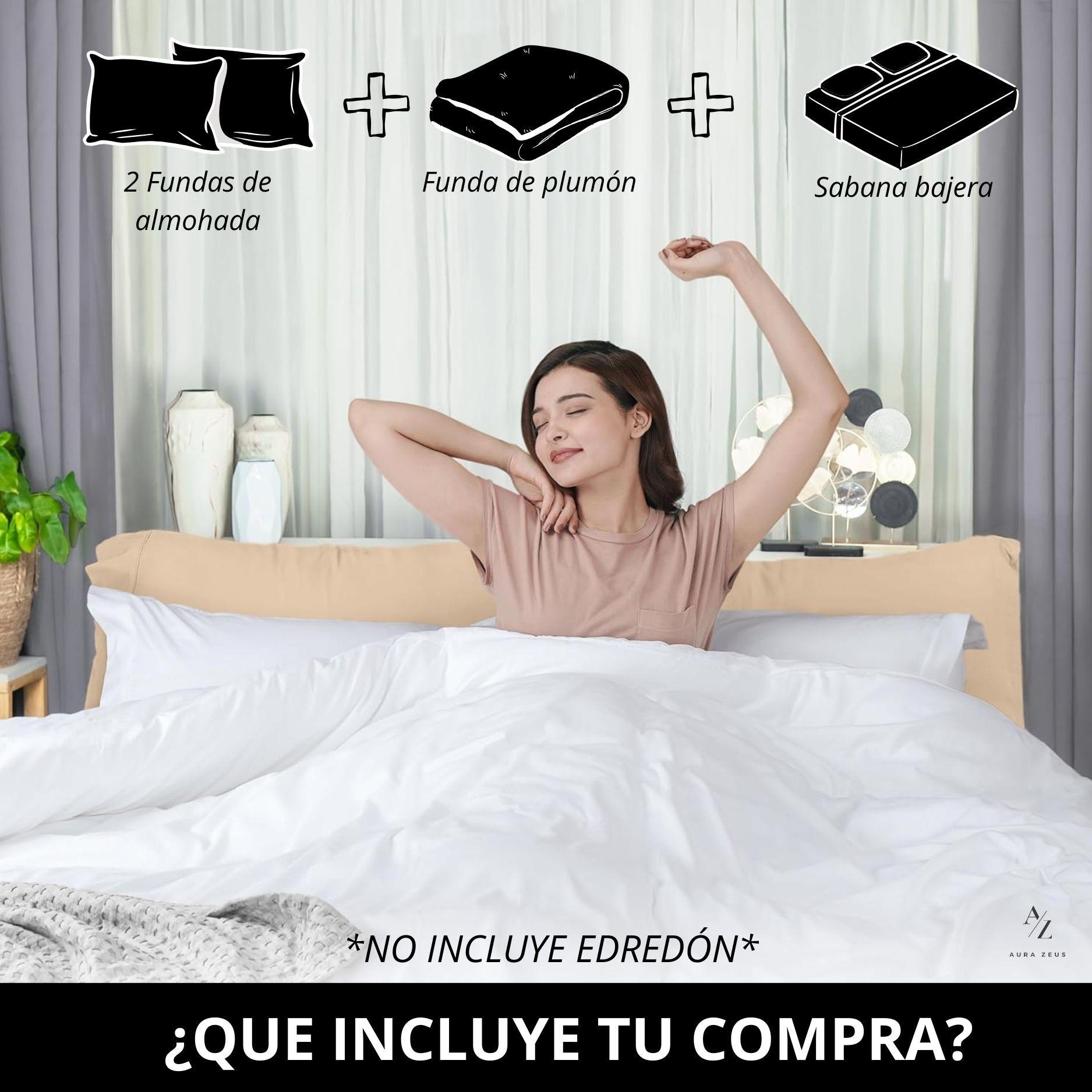 Juego Funda Plumon + Sabana Bajera + Funda Almohada Hilos Az 2 Plazas-2