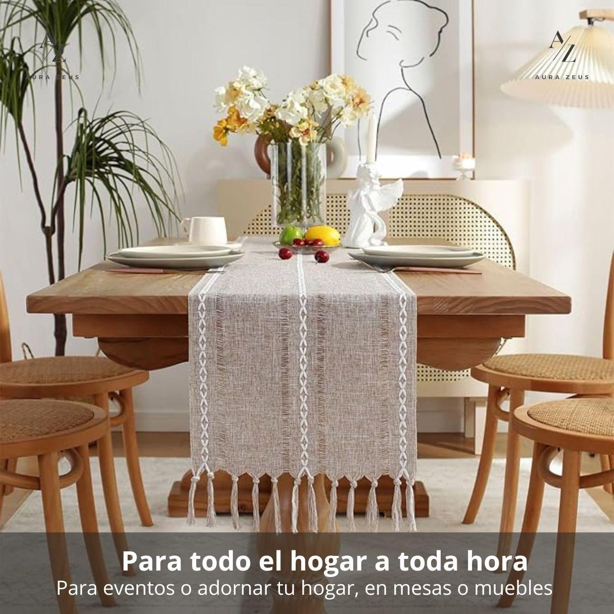 Camino De Mesa Lino Y Algodon Mantel 183x33 Cm Crochet Az-2