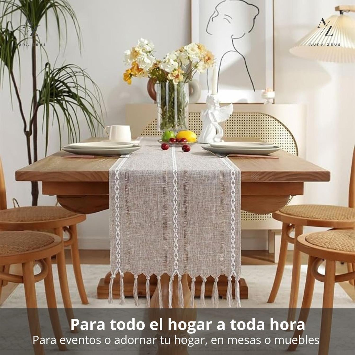 Camino De Mesa Lino Y Algodon Mantel 183x33 Cm Crochet Az-4