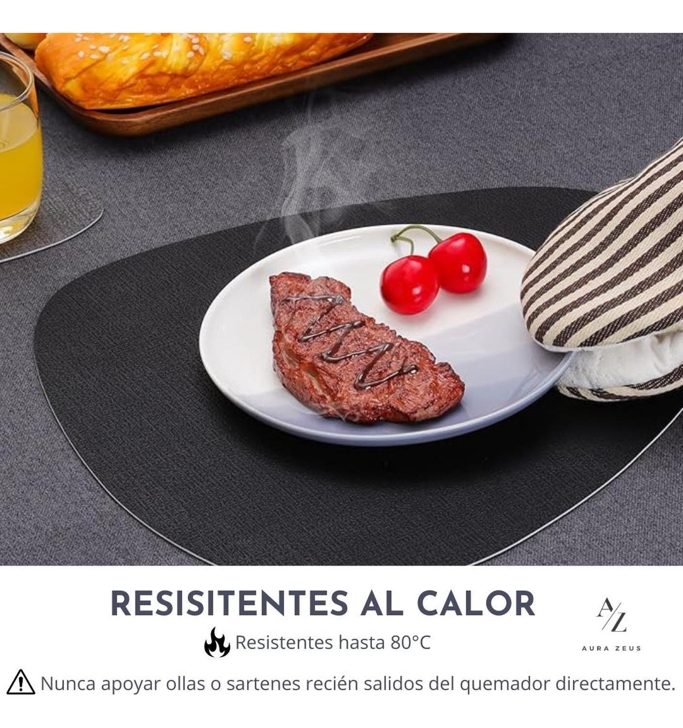 Set 4 Individuales + 4 Posavasos Reversible Ecocuero Mesa Ir-3