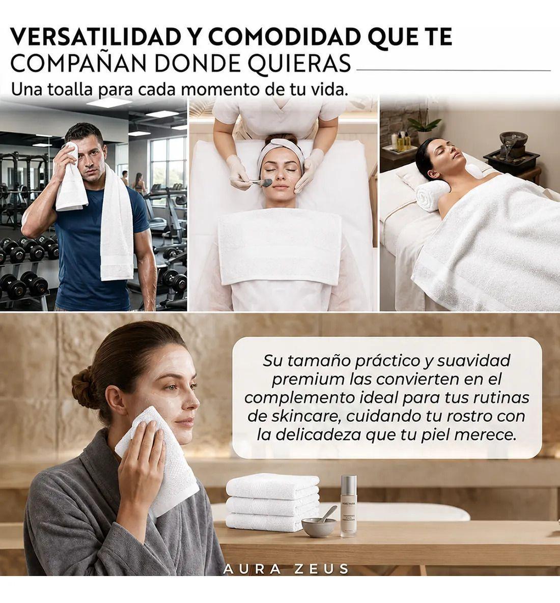 Set De 6 Toallas De Baño Algodon 600gr/m2 Cuerpo Mano Grande Az-4