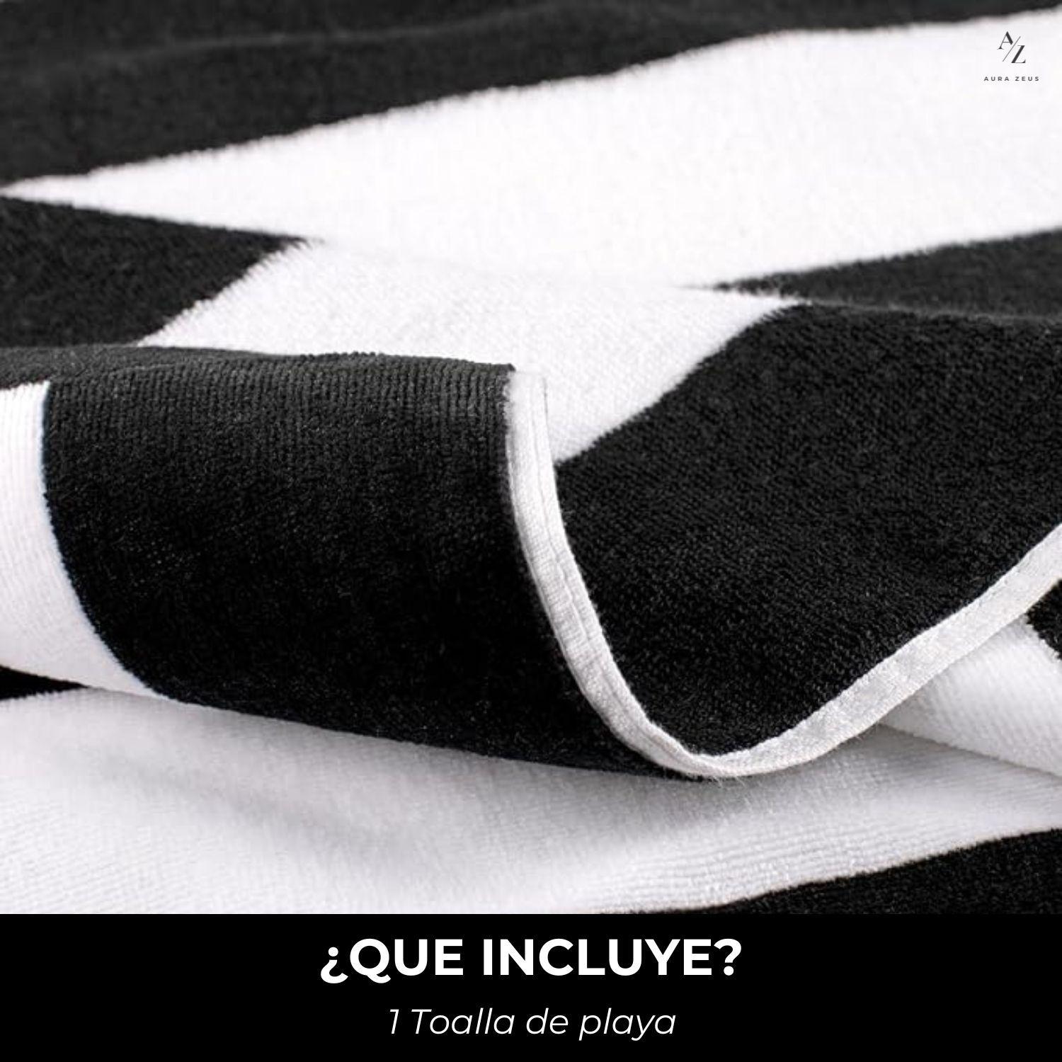 Toalla De Playa Algodon 150x75 Cm Xl Viaje Grande Rayada Aura Zeus-3