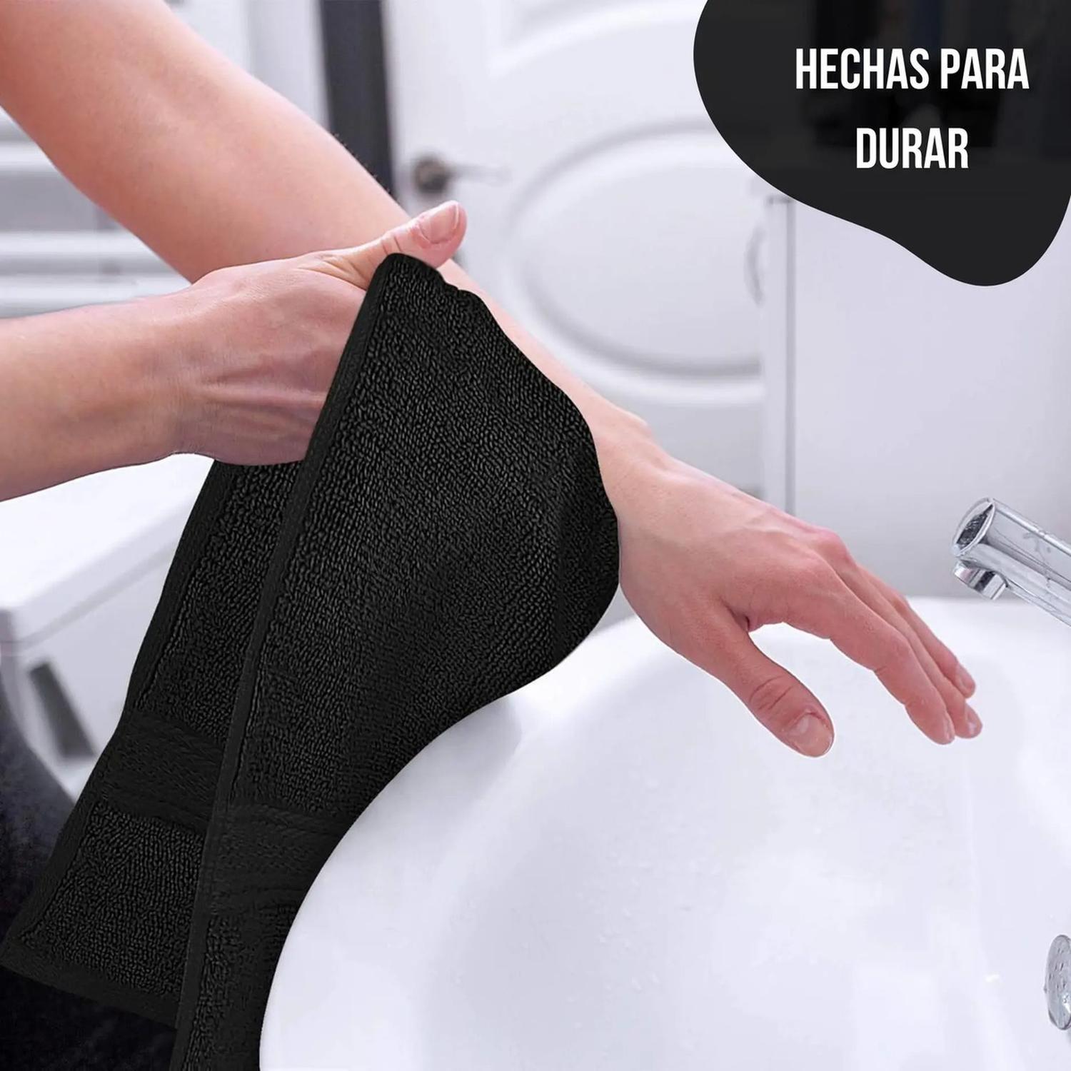 Juego De 12 Toallas Faciales 32x32cm Algodon 500g Baño Az Gr-3