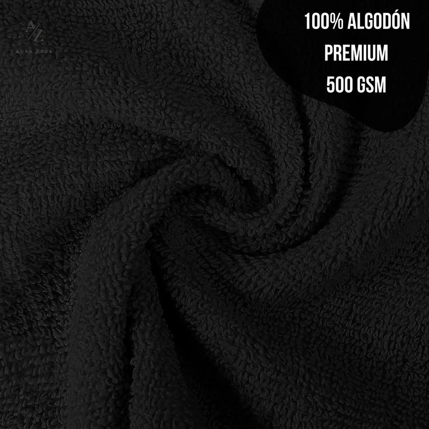 Juego De 12 Toallas Faciales 32x32cm Algodon 500g Baño Az Gr-2