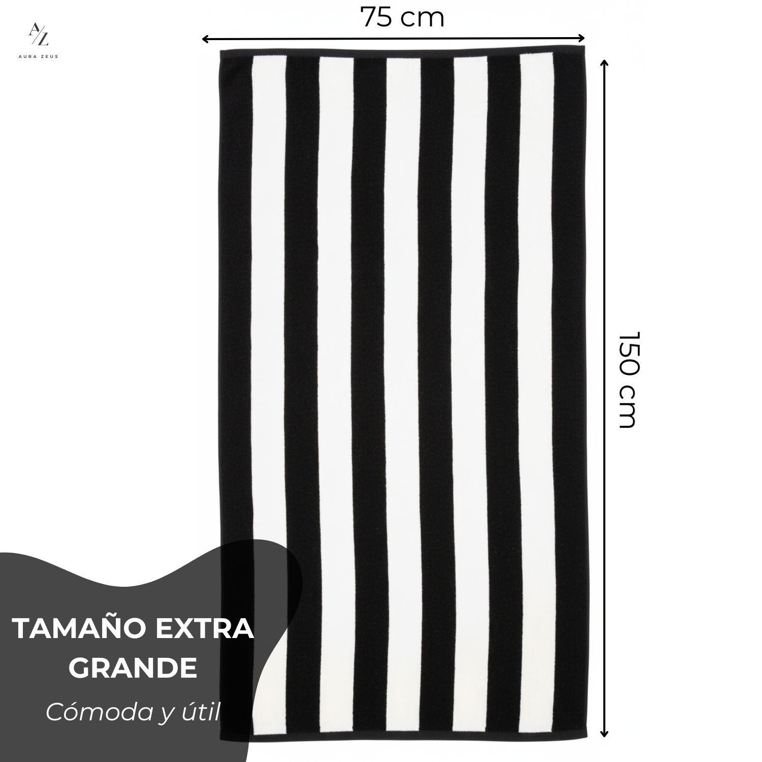 Set De 2 Toallas De Playa Algodon 150x75 Xl Viaje Grande Aura Zeus Verano-3