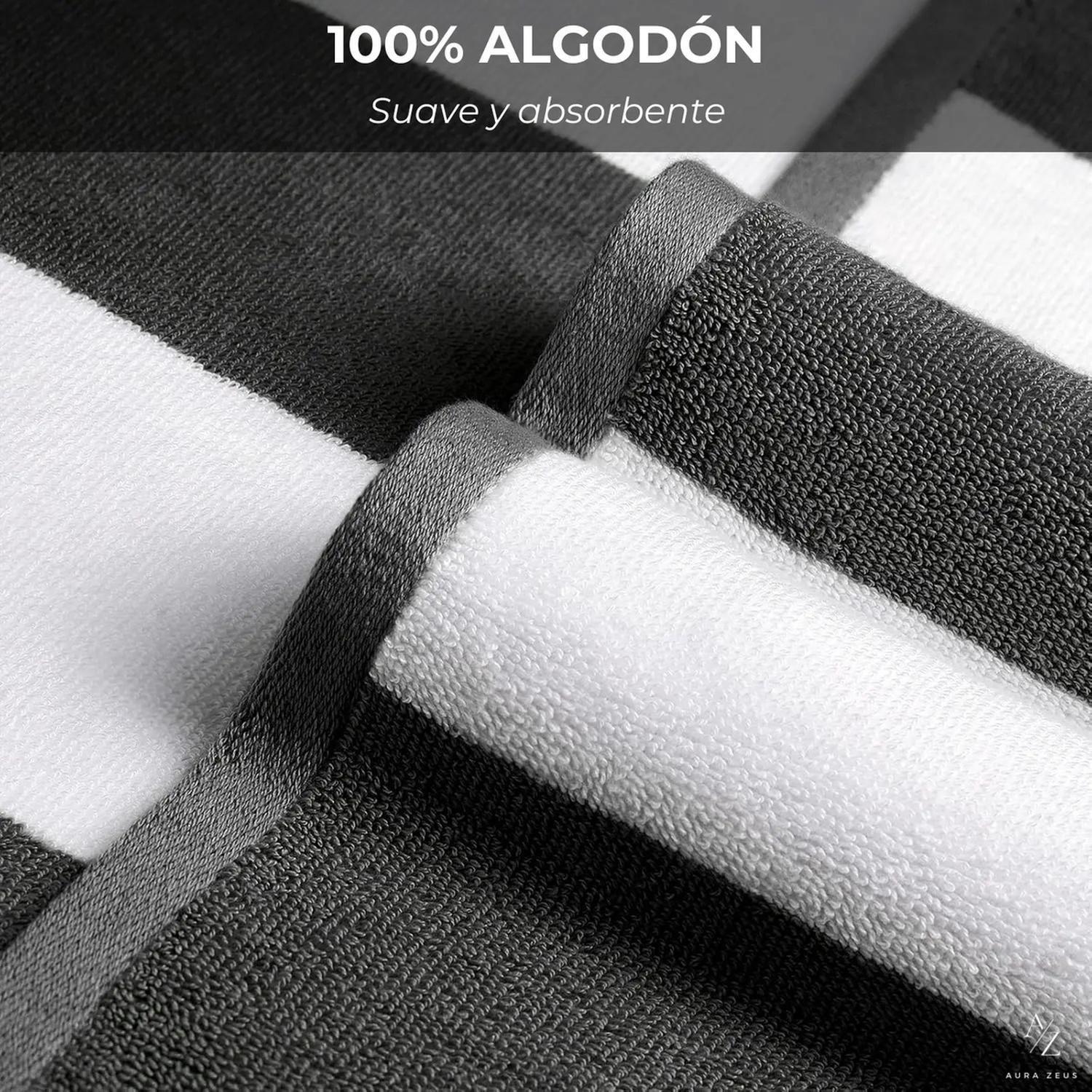 Set De 2 Toallas De Playa Algodon 150x75 Xl Viaje Grande Az-2