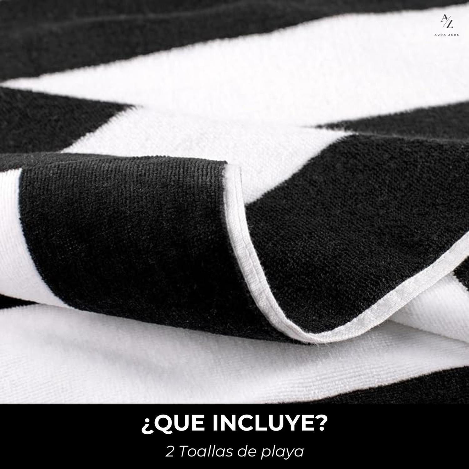 Set De 2 Toallas De Playa Algodon 150x75 Xl Viaje Grande Az-3