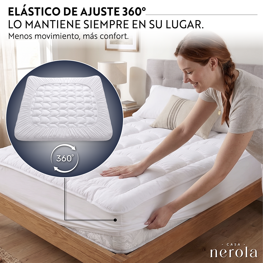 Topper Cubre Colchón Microfibra Gel Hipoalergénico Acolchado 1.5 Plazas-7