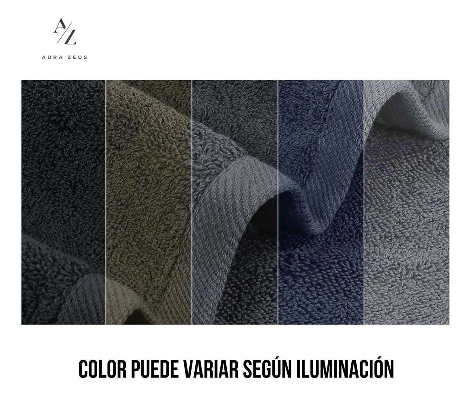 Set De 2 Toallas De Baño 140x70 Cm Algodon 500gr Grandes Az gris-5