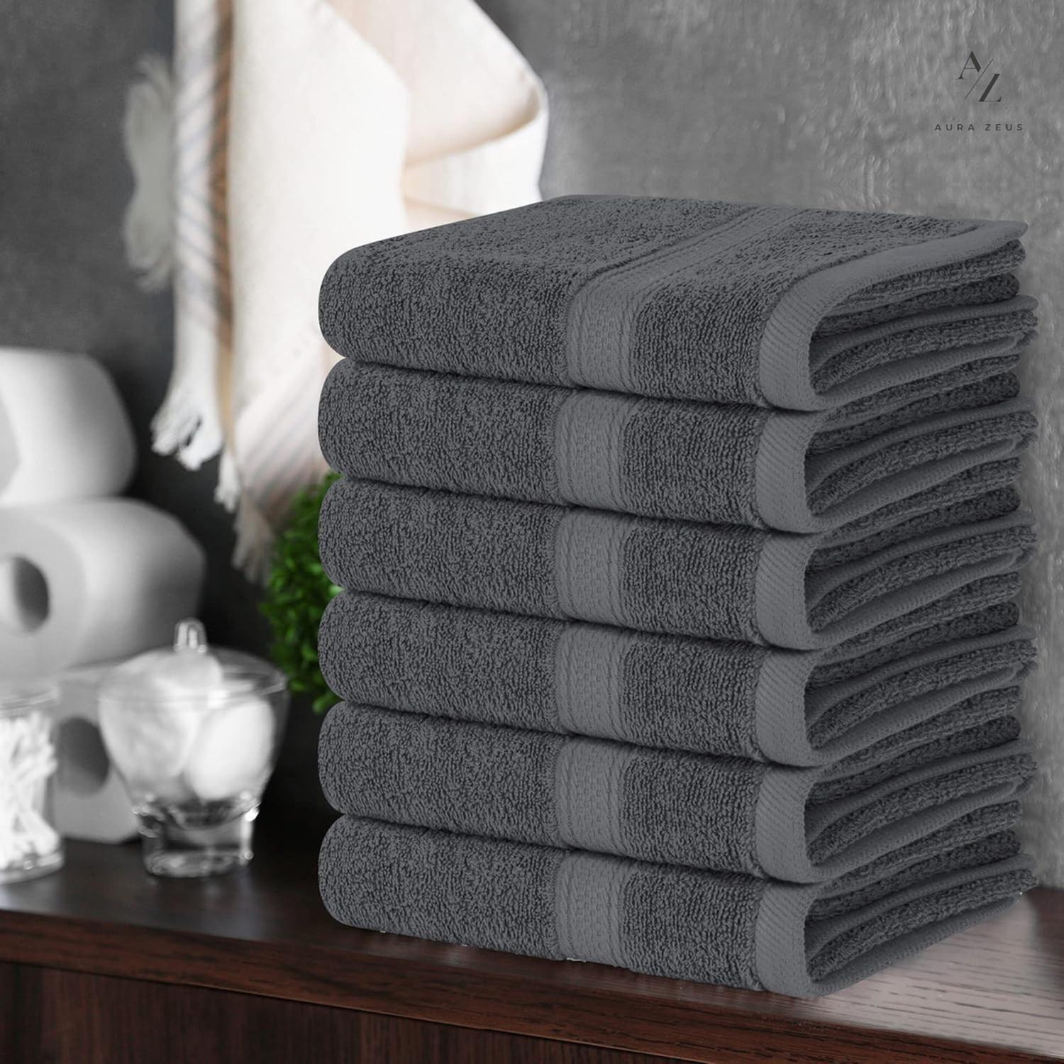 Set De 4 Toallas De Baño 140x70 Cm Algodon 500gr Grandes Az Gris Oscuro-6