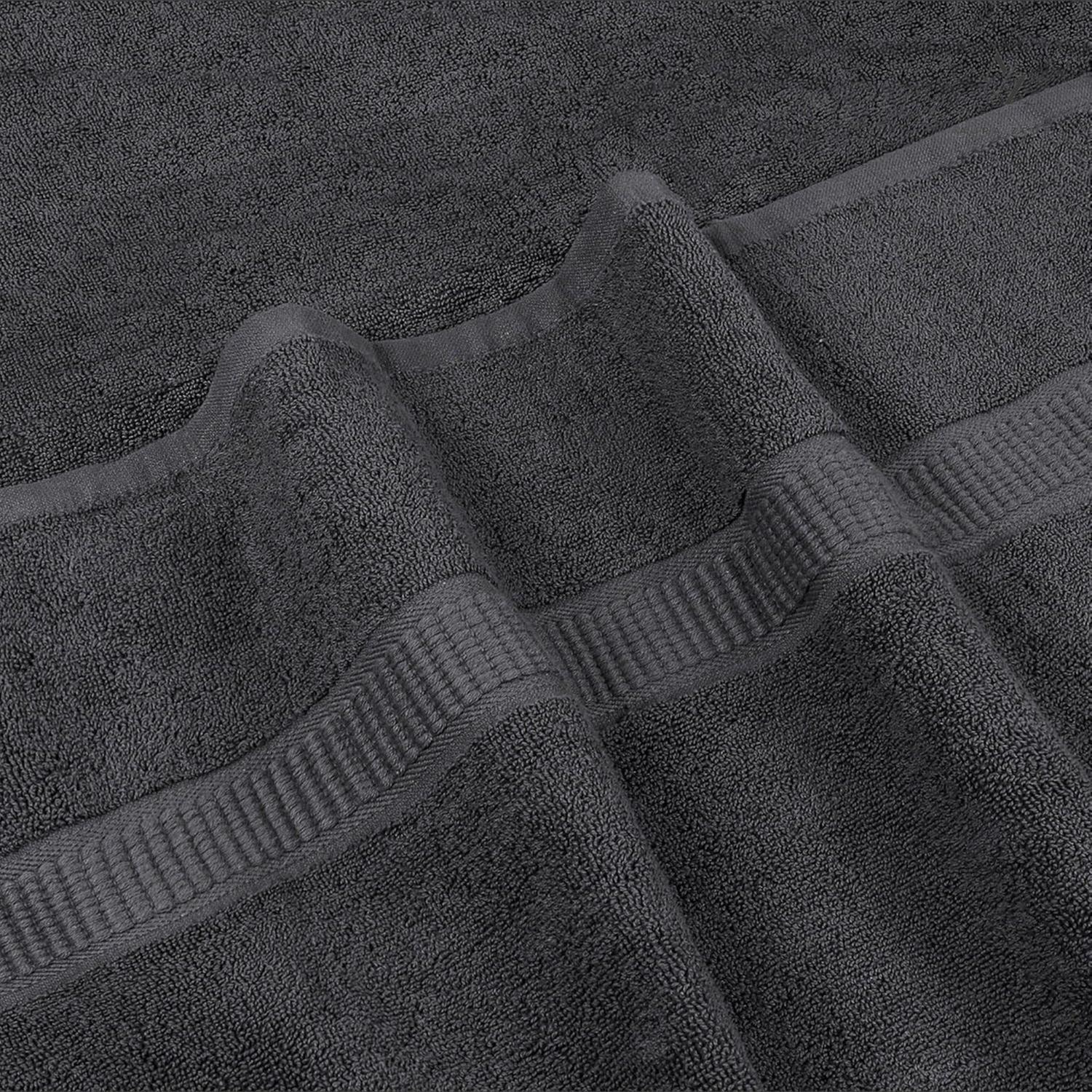 Set De 4 Toallas De Baño 140x70 Cm Algodon 500gr Grandes Az Gris Oscuro-8