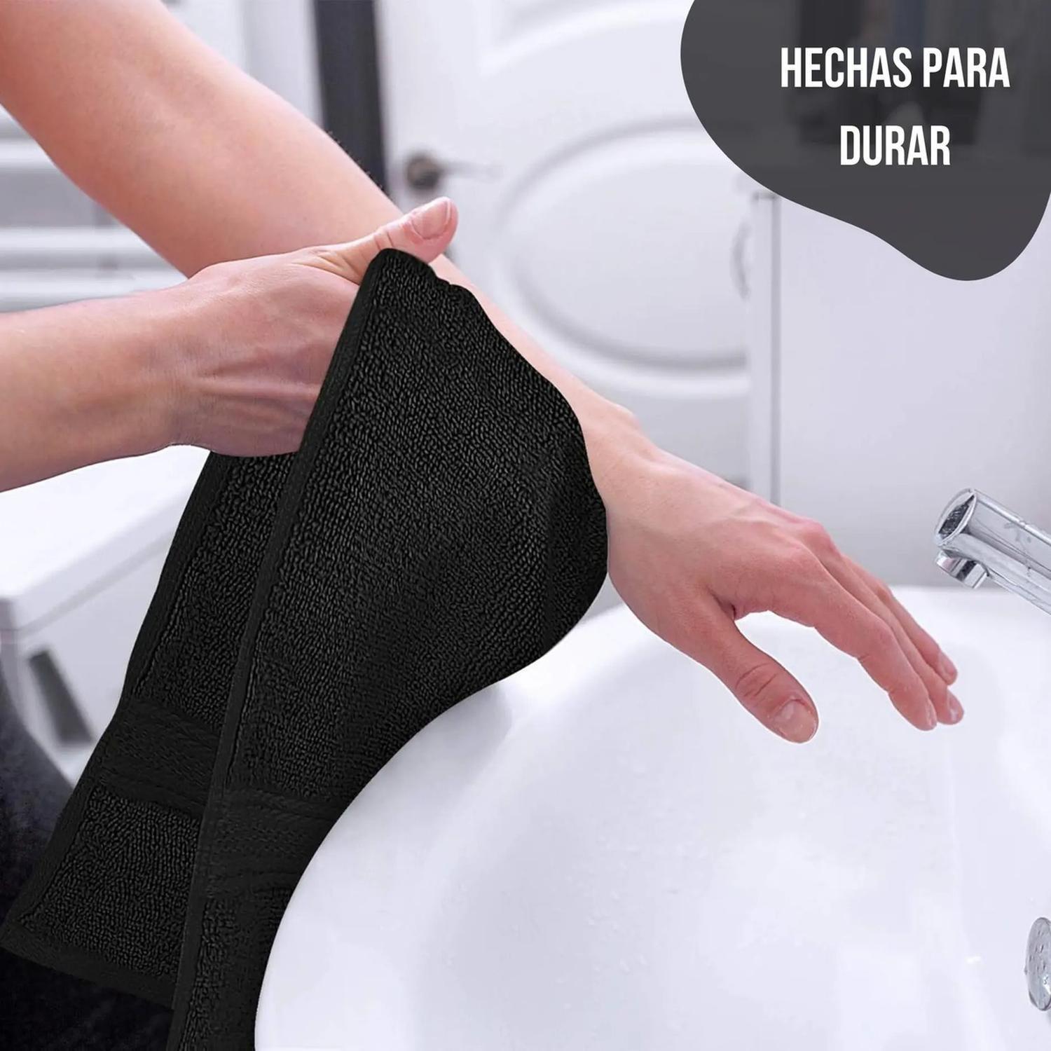 Juego De 4 Toallas Faciales 32x32cm Algodon 500g Set Baño Az-3