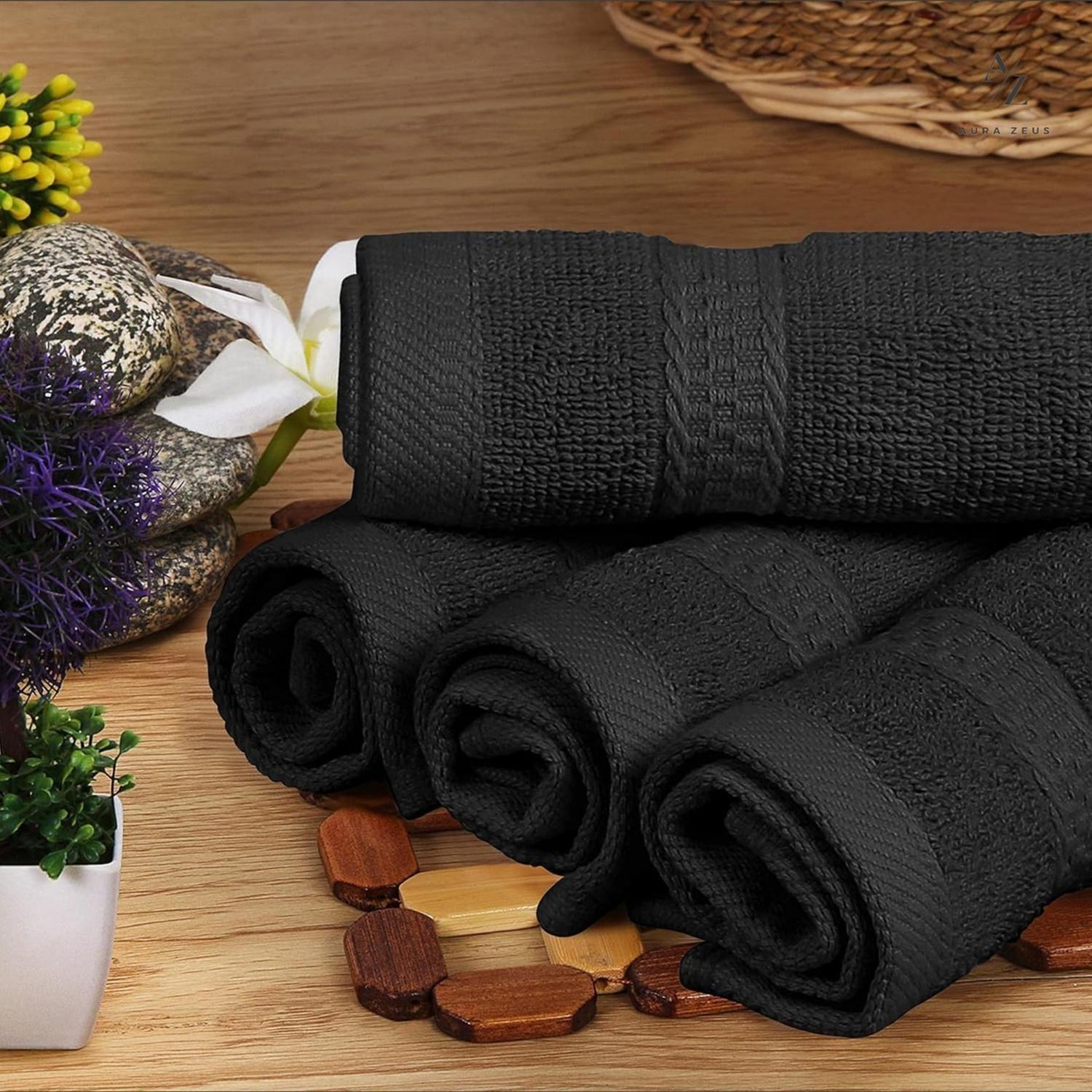 Juego De 4 Toallas Faciales 32x32cm Algodon 500g Set Baño Az-7