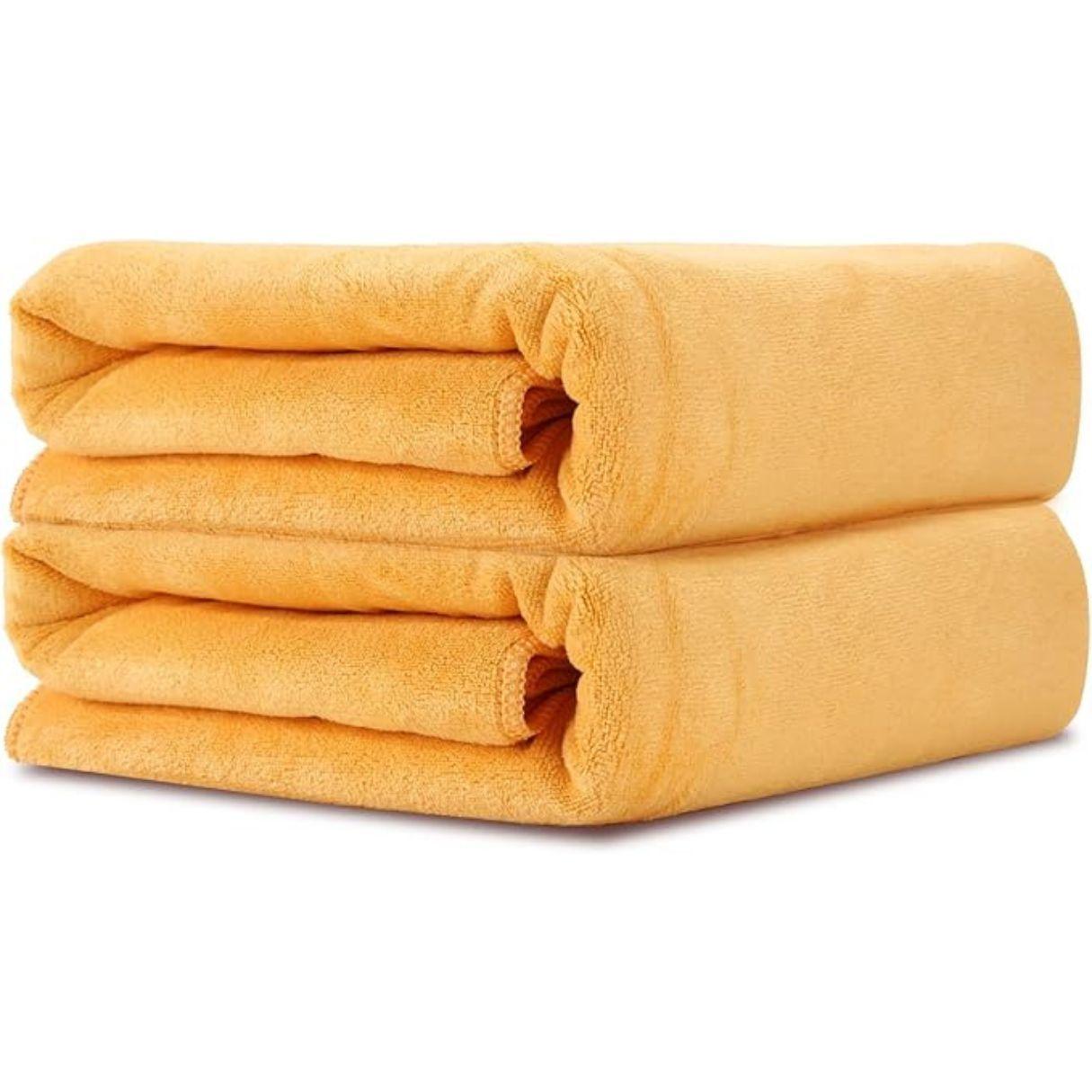 Juego De 2 Toallas De Baño Colores Microfibra Playa De Mano Grande Az-0