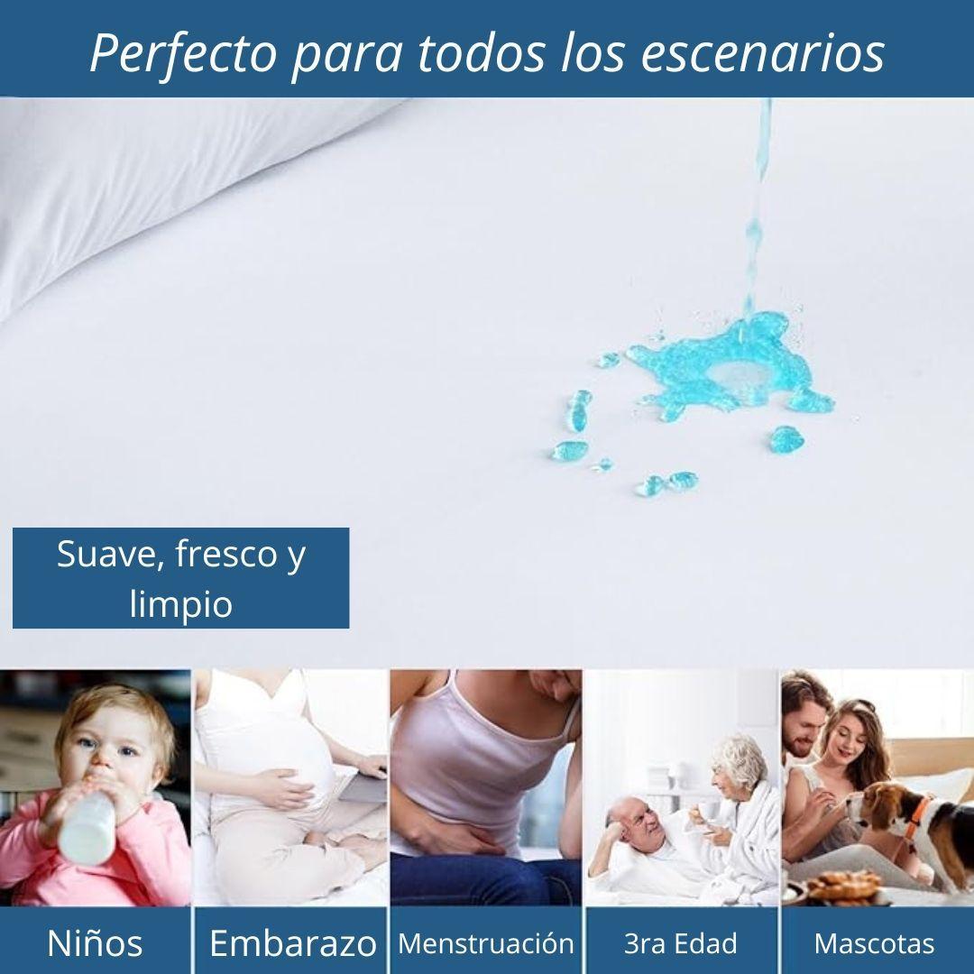 Cubre Colchon Impermeable Protector King Blanco Premium Aura Zeus-3