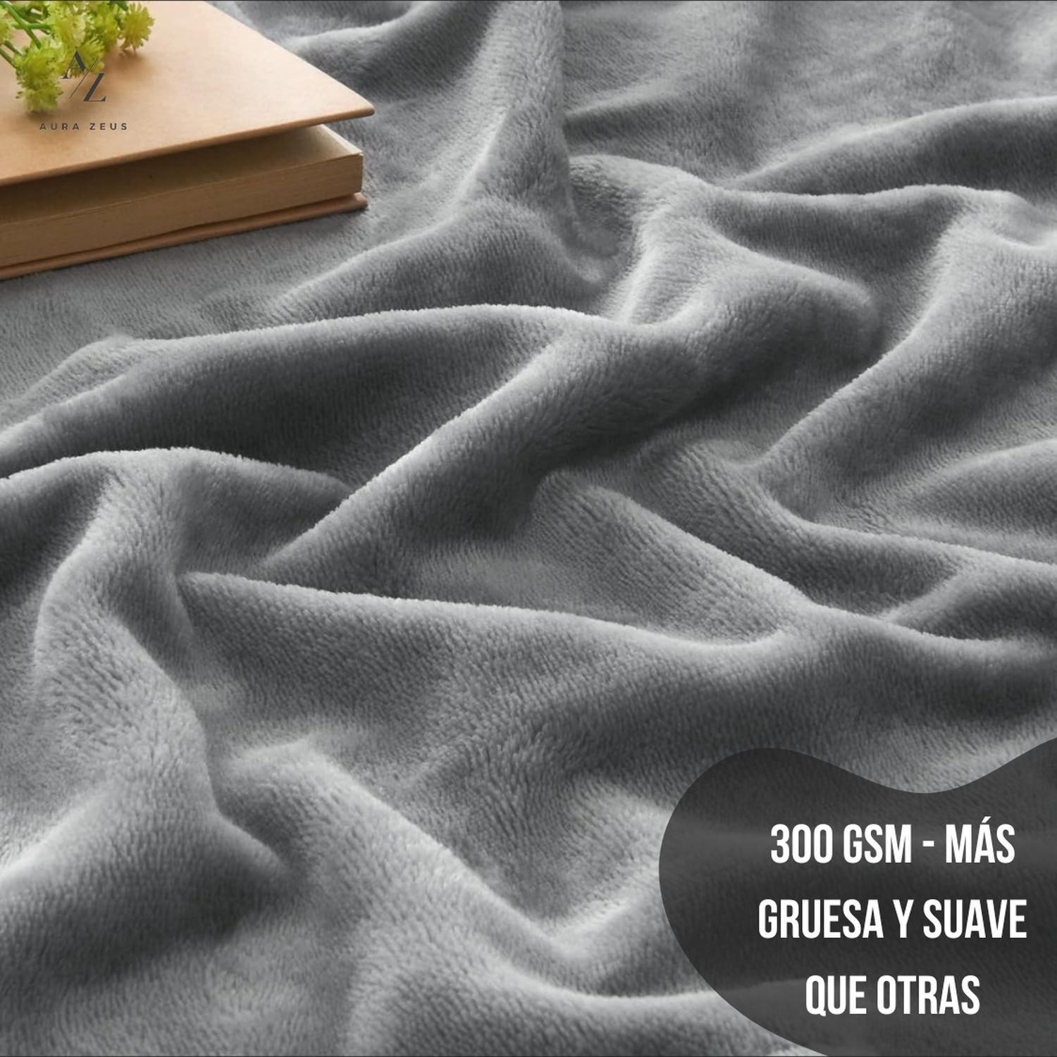 Frazada 2 Plazas / King Manta Termica Chalon Polar Lana Az King Gris Oscuro-2