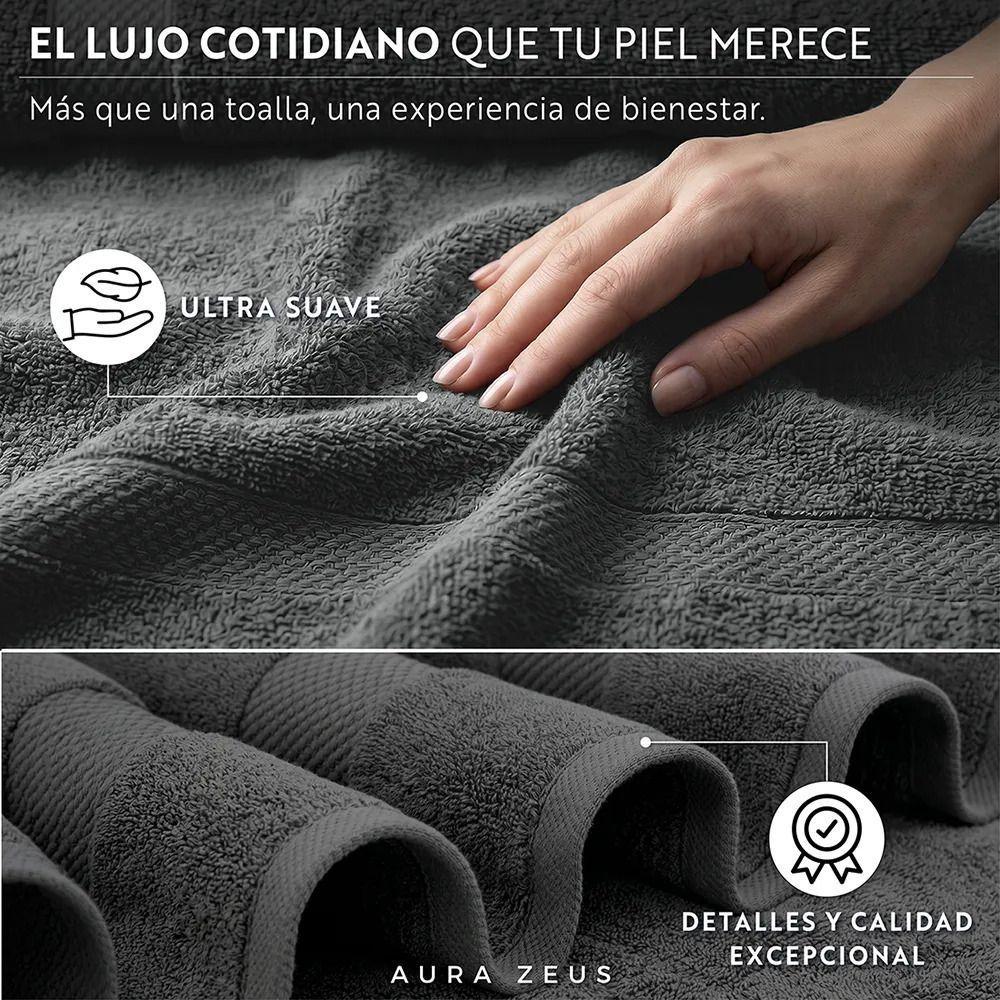 Juego De 2 Toallas De Mano 75x35 Cm Algodon 600gr/m2 Baño Set Az-2