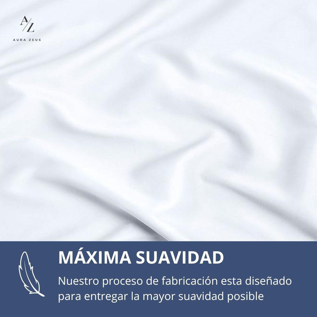 Sabanas Bajera Elasticada Blanca Gris Hilo King Aura Zeus-2