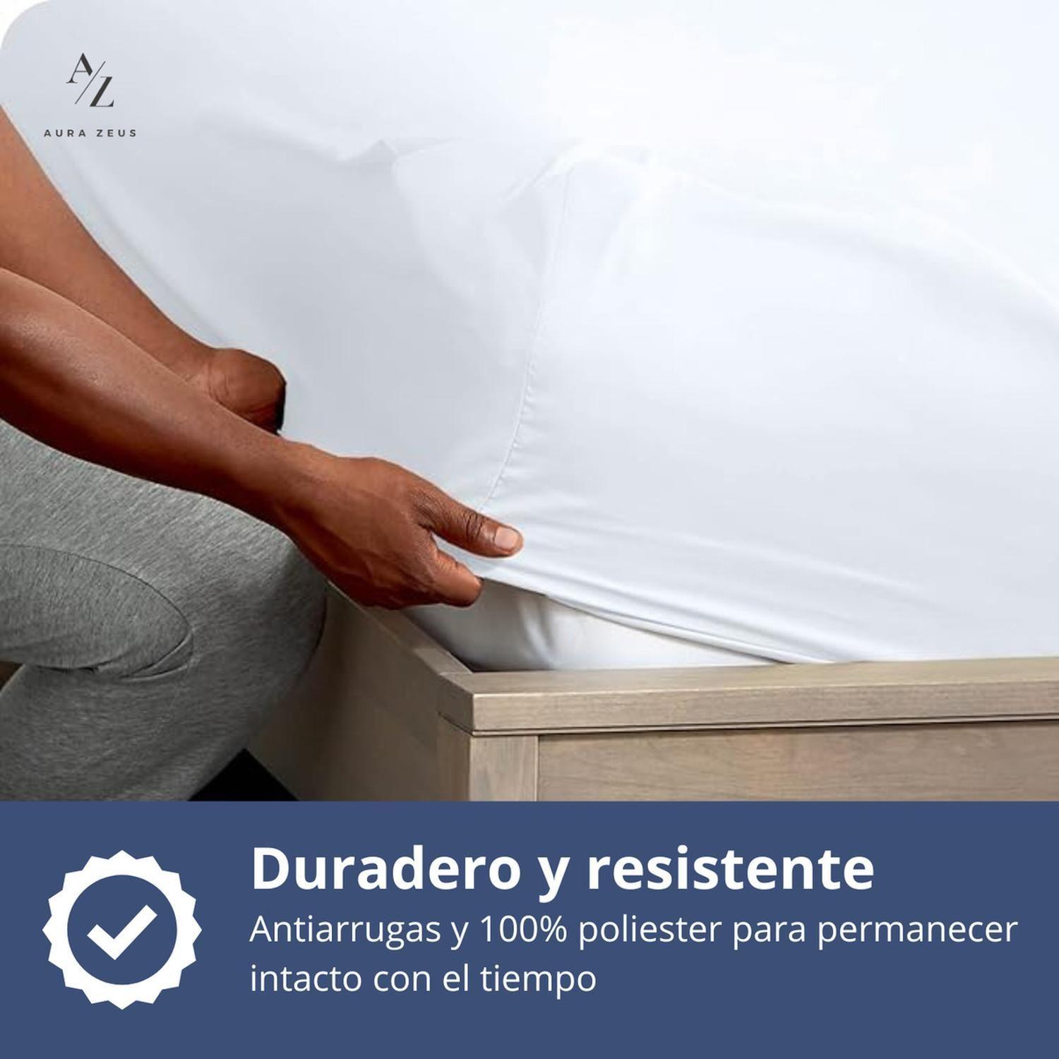 Sabanas Bajera Ajustable 1800 Hilos Microfibra Hogar Ropa Cama Elasticada Az-3