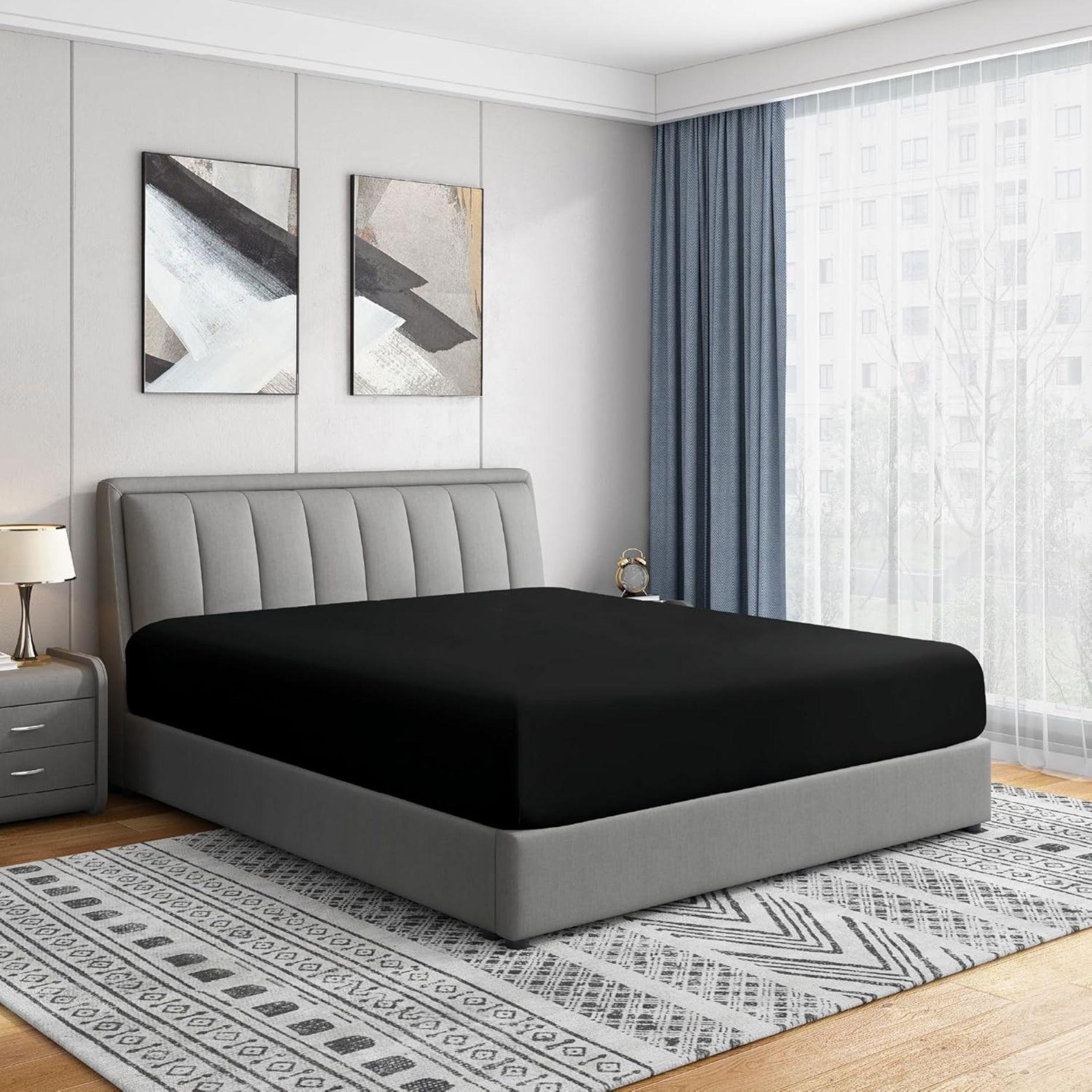 Sabanas Bajera Ajustable 1800 Hilos Microfibra Hogar Ropa Cama Elasticada Az-0