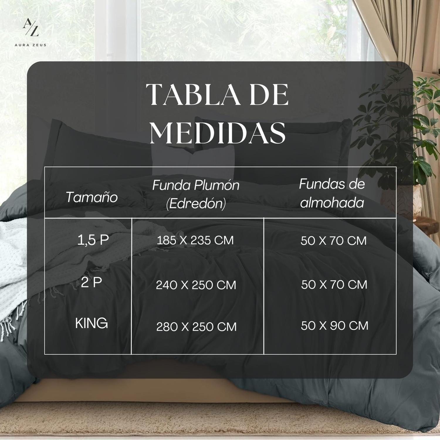 Funda Plumon Duvet Edredon 1800 Hilos Microfibra Sabana Az-5
