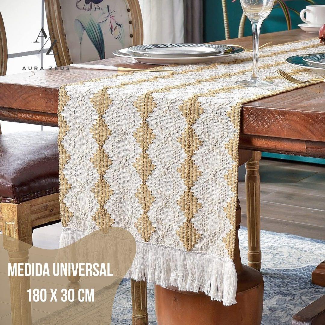 Camino De Mesa Algodon Yute Egipcio Mantel De Centro 180 X 30-2