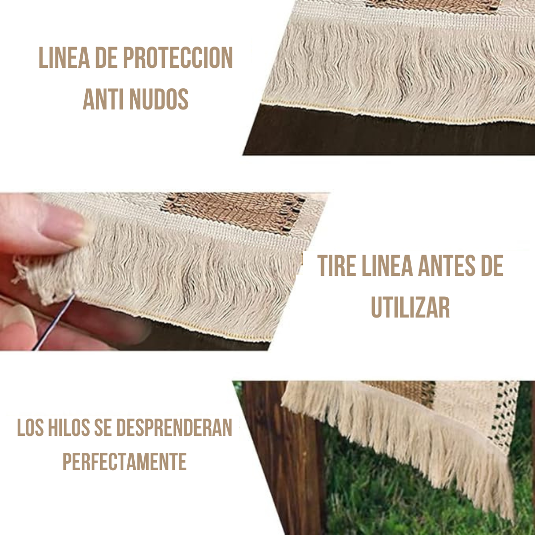Camino De Mesa Algodon Yute Egipcio Mantel De Centro 180 X 30-5