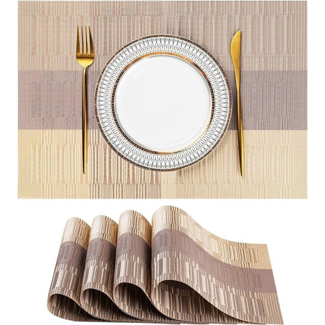 Set De 4 Individuales Para Mesa Mantel Impermeables Diseños-0