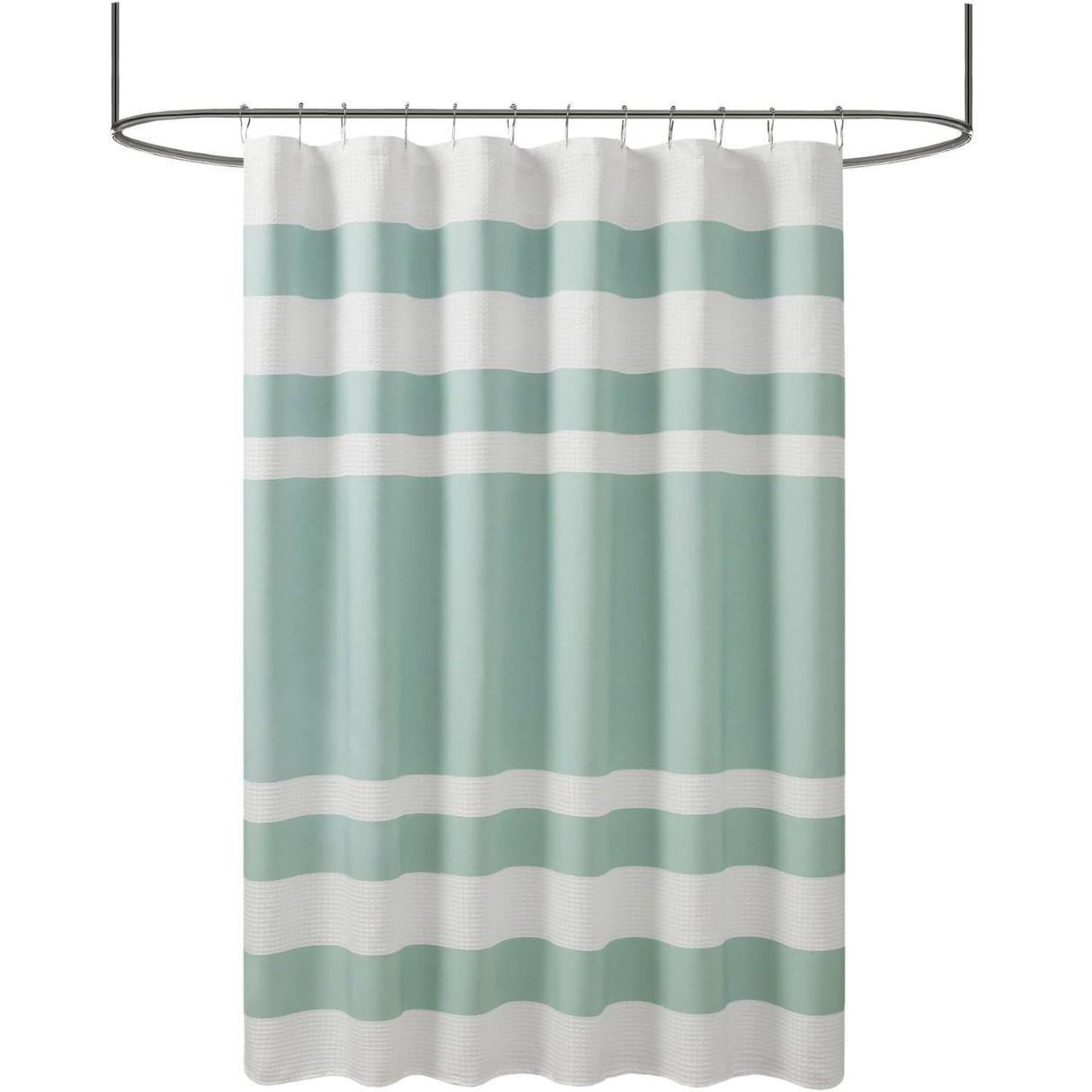 Cortina De Baño Diseño Impermeable Tela Bano + 12 Ganchos Aura Zeus-0