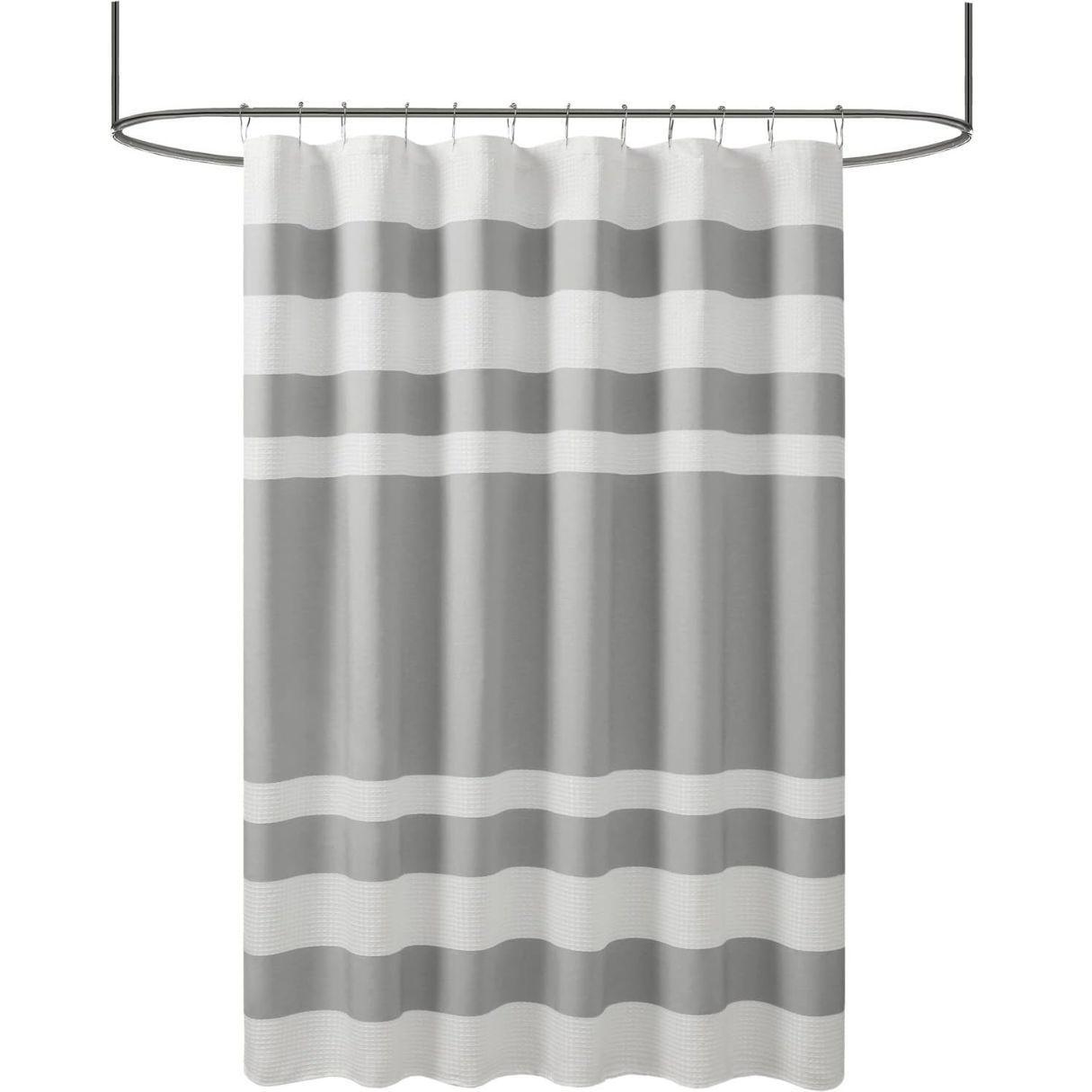 Cortina De Baño Diseño Impermeable Tela Bano + 12 Ganchos Aura Zeus-2