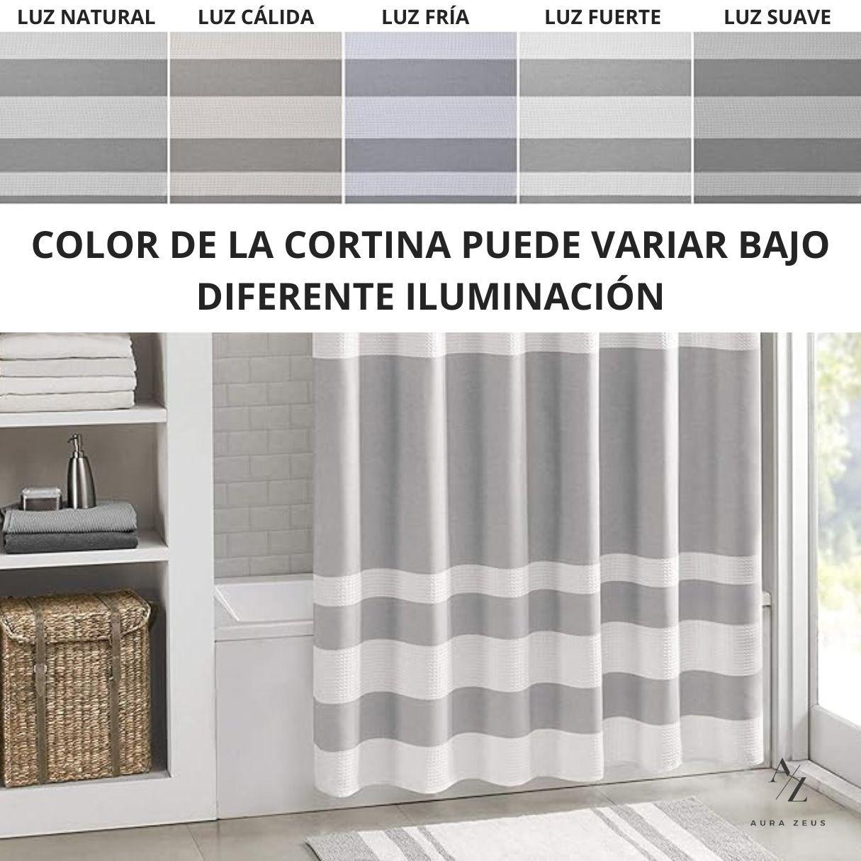 Cortina De Baño Diseño Impermeable Tela Bano + 12 Ganchos 200x180 Cm Aura Zeus-5