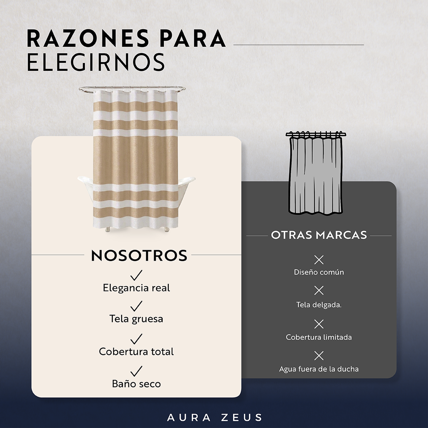 Cortina De Baño Diseño Impermeable Tela Bano + 12 Ganchos Az-3