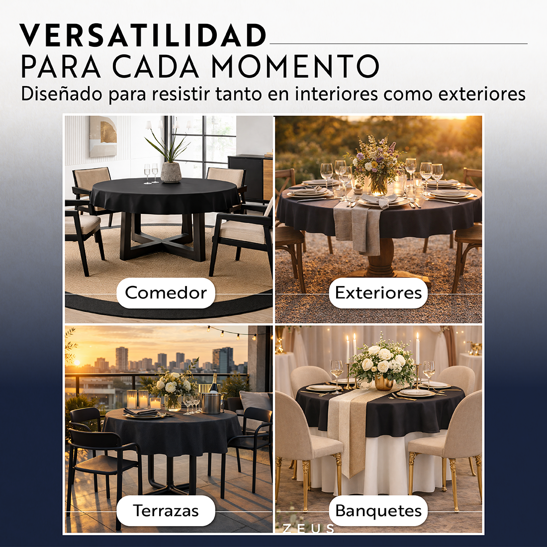 Mantel De Mesa Redondo Tela Hule Antimancha Impermeable Az-2